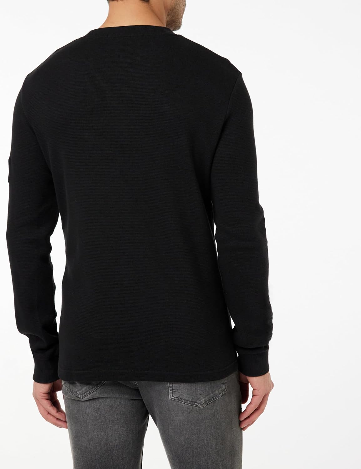 Detalle 2 de Calvin Klein Jeans Maglietta Maniche Lunghe Uomo Badge Waffle LS Tee Basic