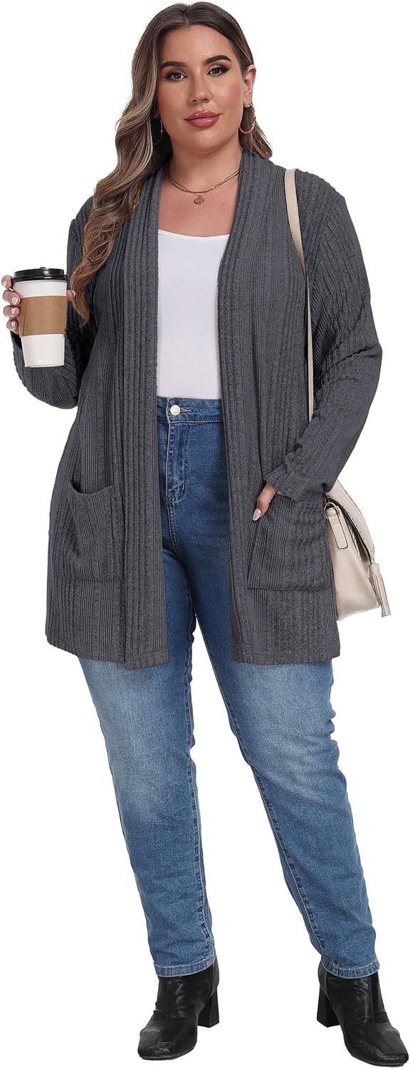Thumbnail 2 de OLRIK Plus Size Cardigan with Pockets