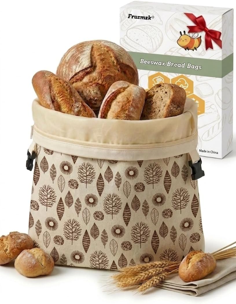 Detalle de Fruzmzk BR-11 herbruikbare broodzak van bijenwas, 43 x 33 cm