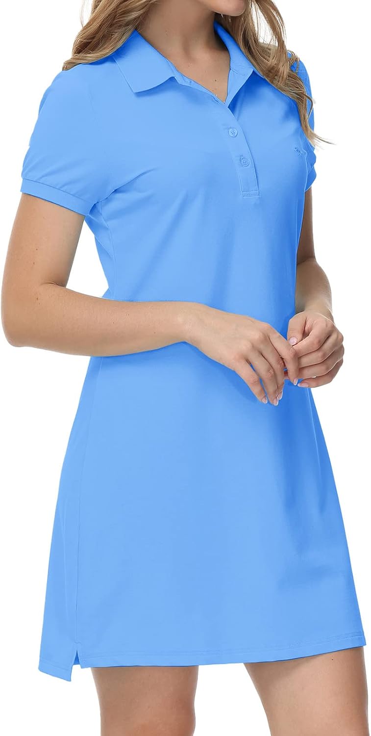 Thumbnail 6 de Robe polo tennis femme en coton respirant MoFiz, manches courtes