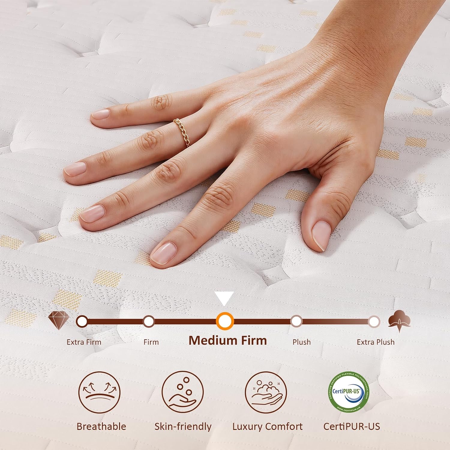 Detalle 2 de Skyark SK_10T Twin Hybrid Mattress, 10-Inch Medium-Firm with Gel Foam