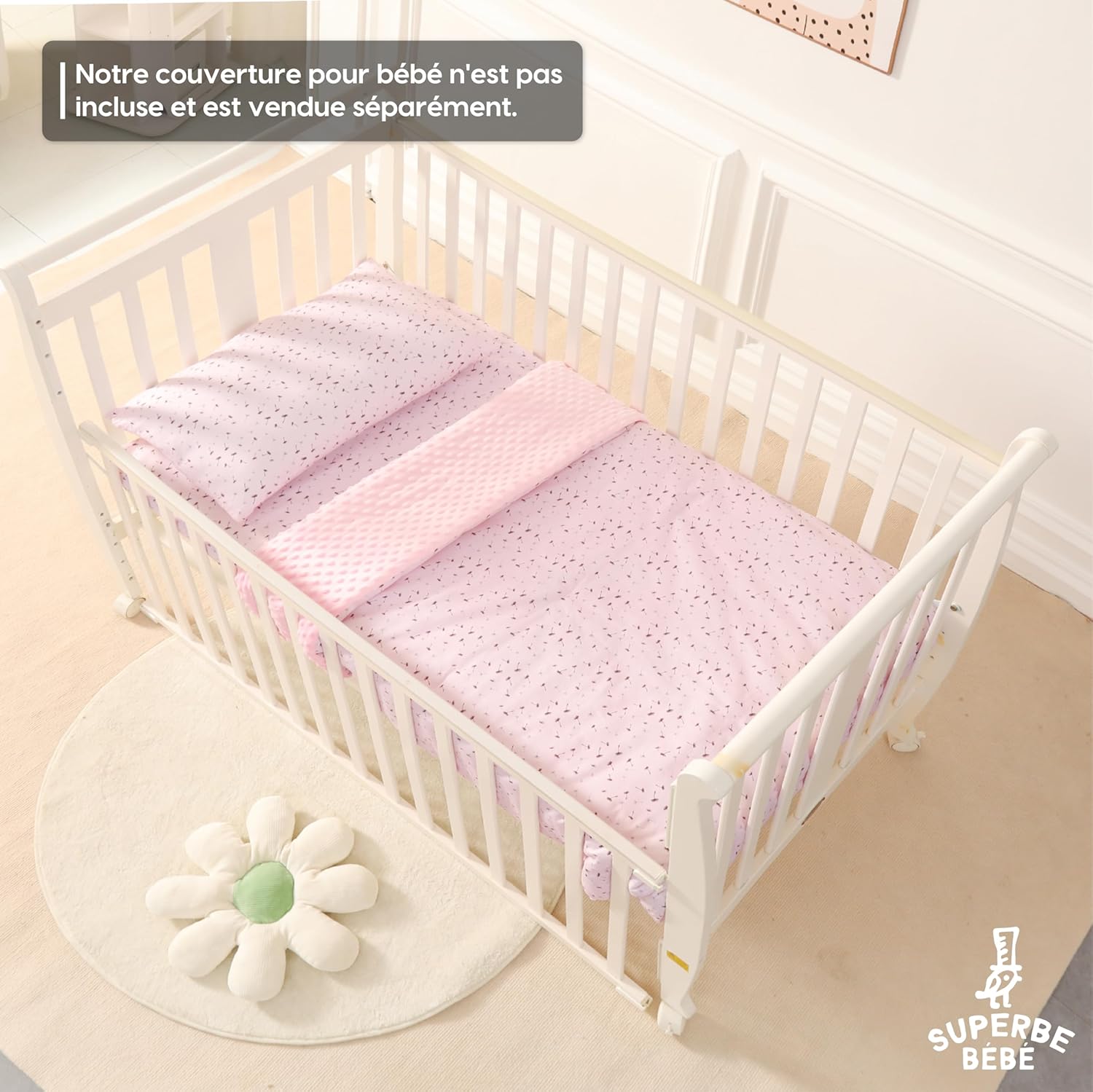 Thumbnail 6 de Oreiller Enfant avec Taie 33x45 cm en Coton OEKO-TEX – SUPERBE BEBE, lavable en machine