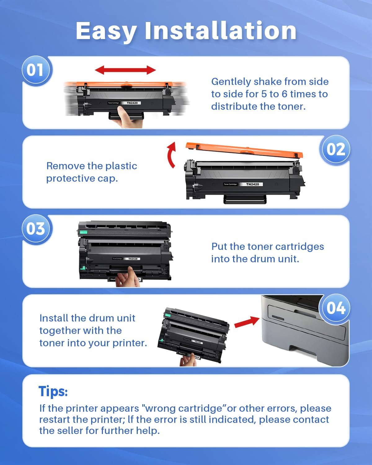 Detalle 2 de INK4U TN2420 Toner + DR2400 Tamburo 3.000/12.000 pag.
