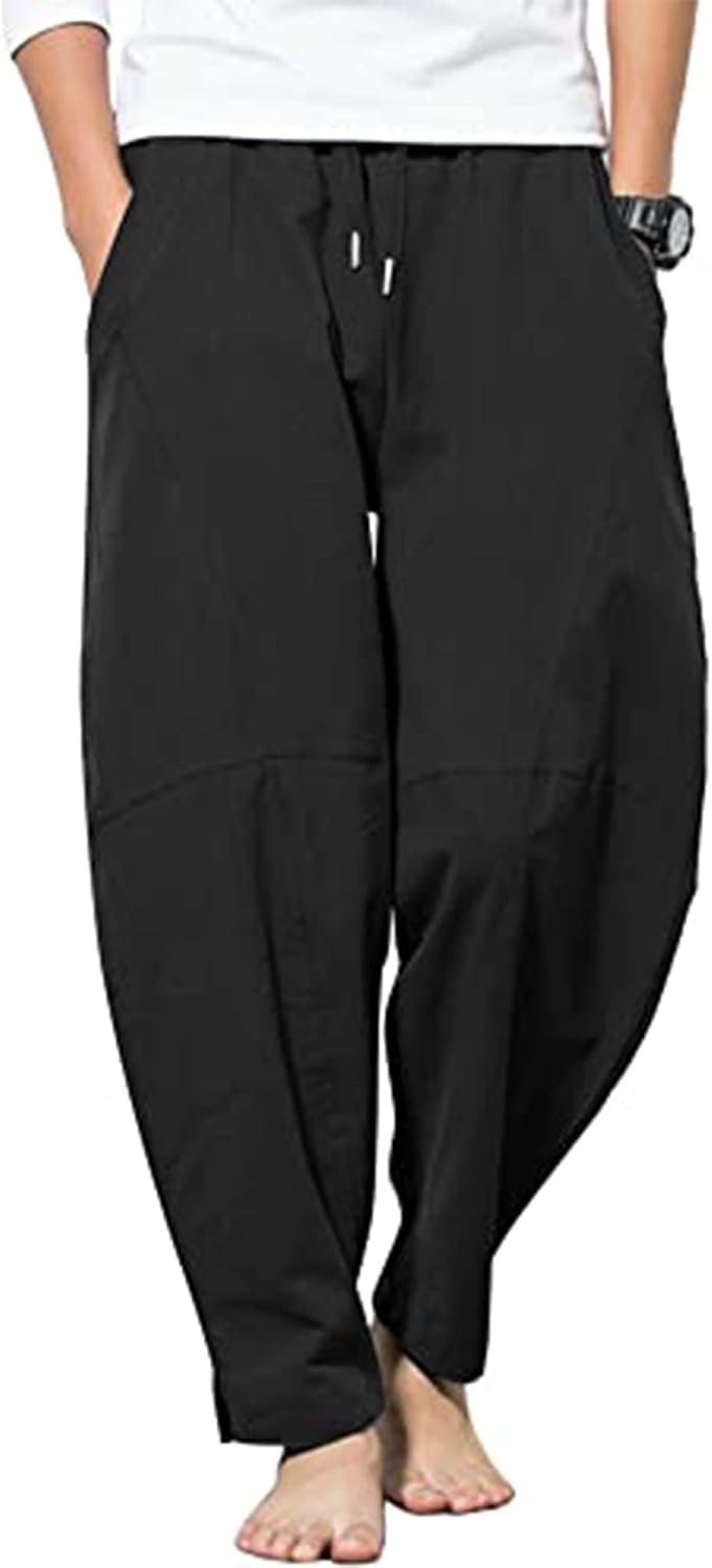 Detalle de YAOBAOLE Pantalon lin coton 75%