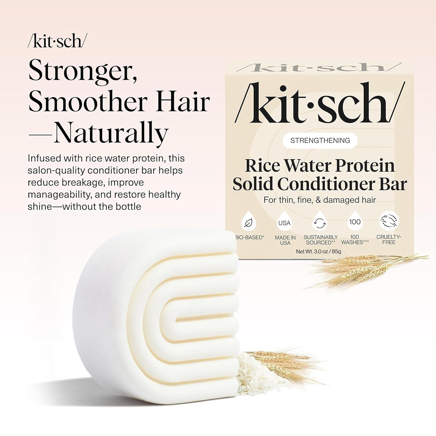 Detalle de Kitsch Rice Water Conditioner Bar for Hair Growth - 3 oz