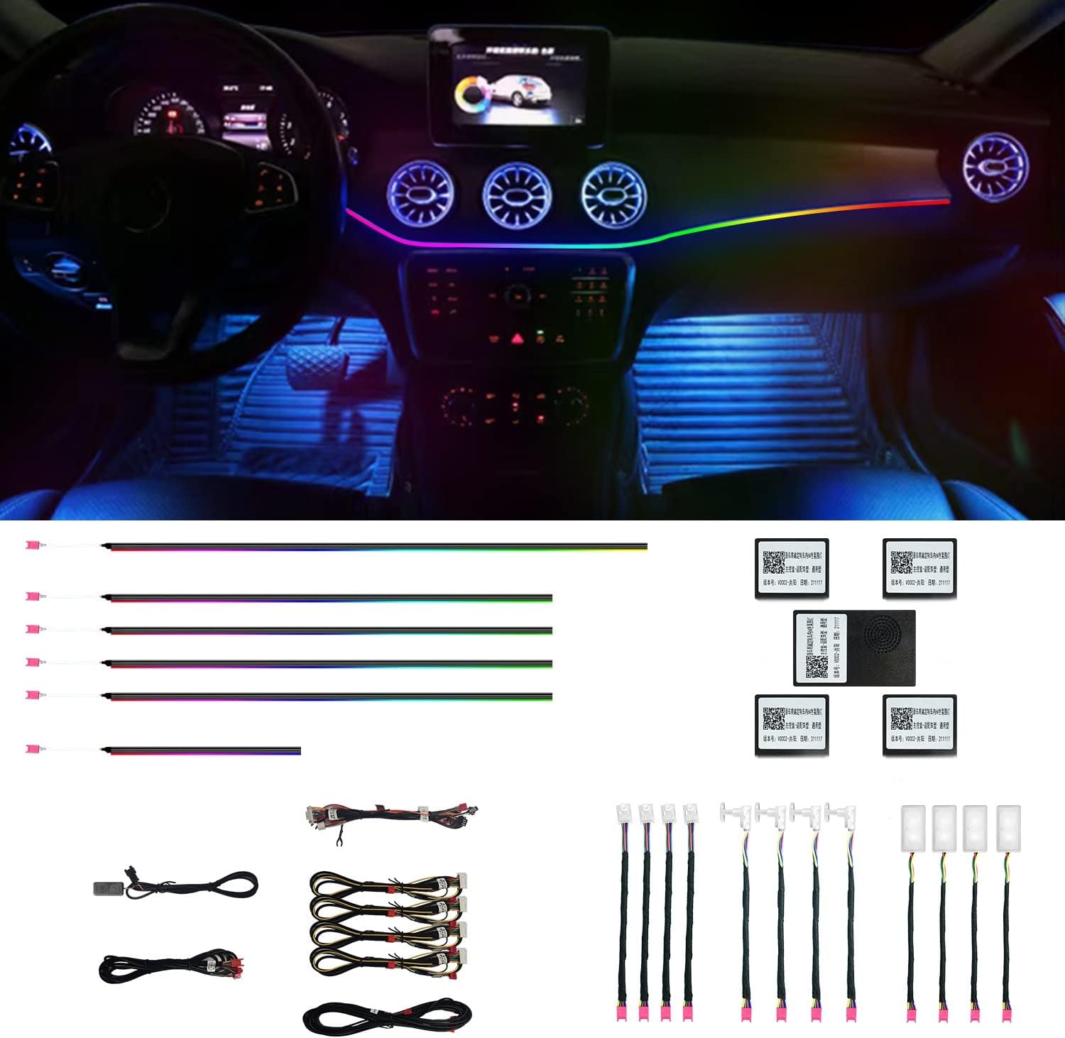 Detalle de HMYC Auto Innenraumbeleuchtung 18 in 1