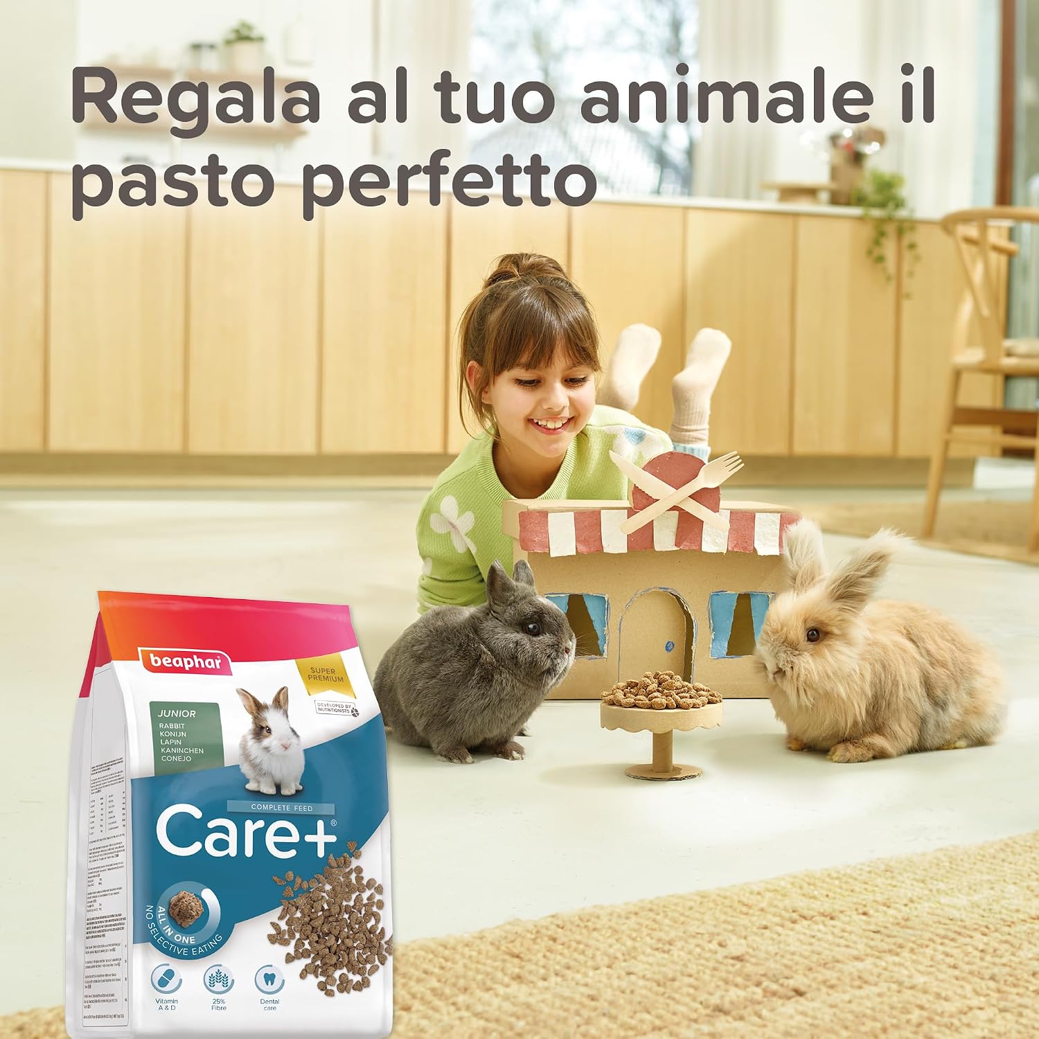 Detalle 2 de Beaphar CARE+ Jr. Rabbit da 1,5 kg: mangime per giovani conigli