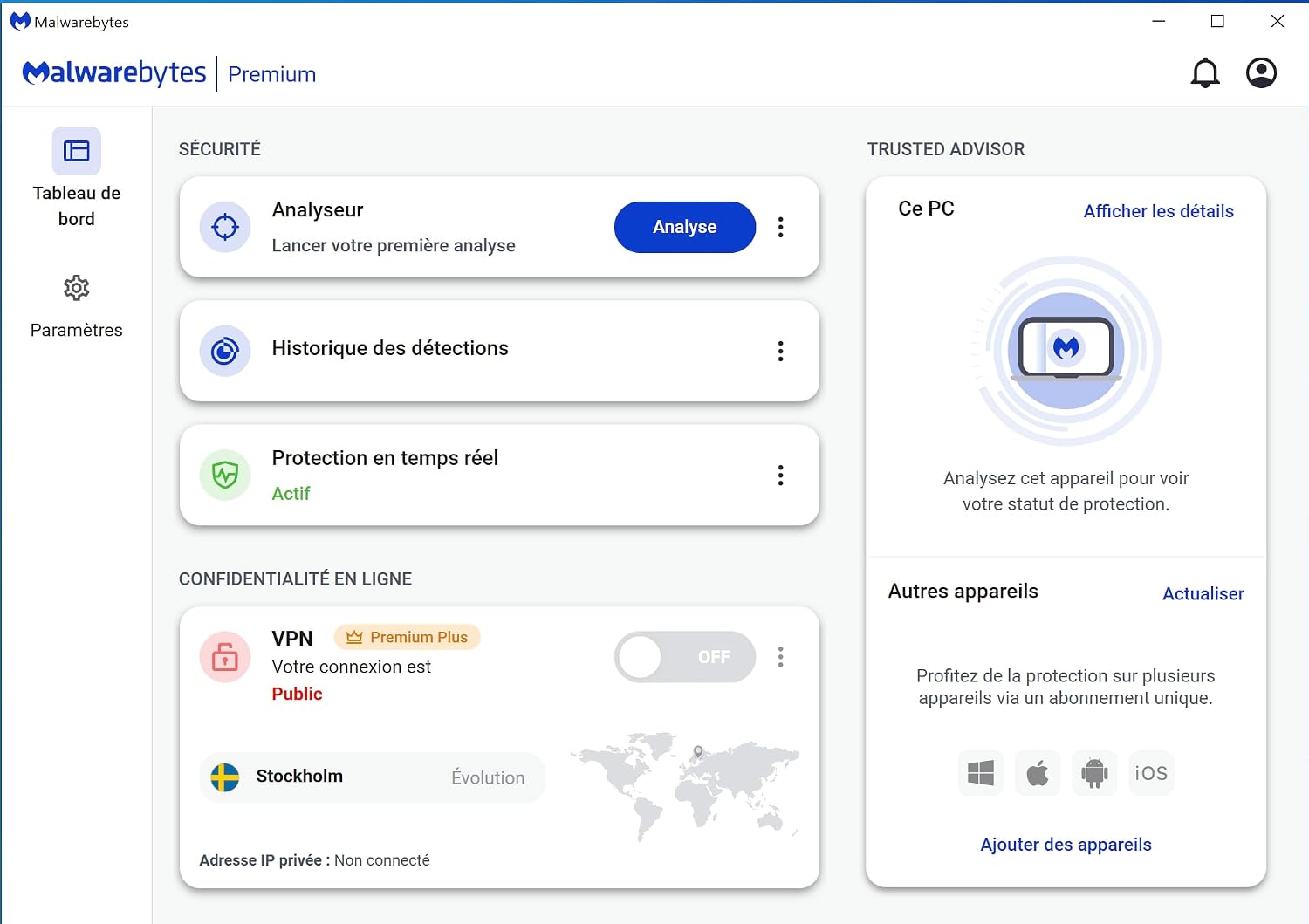 Detalle de Malwarebytes Premium – protection multi-plateformes pour 2 appareils sur 18 mois