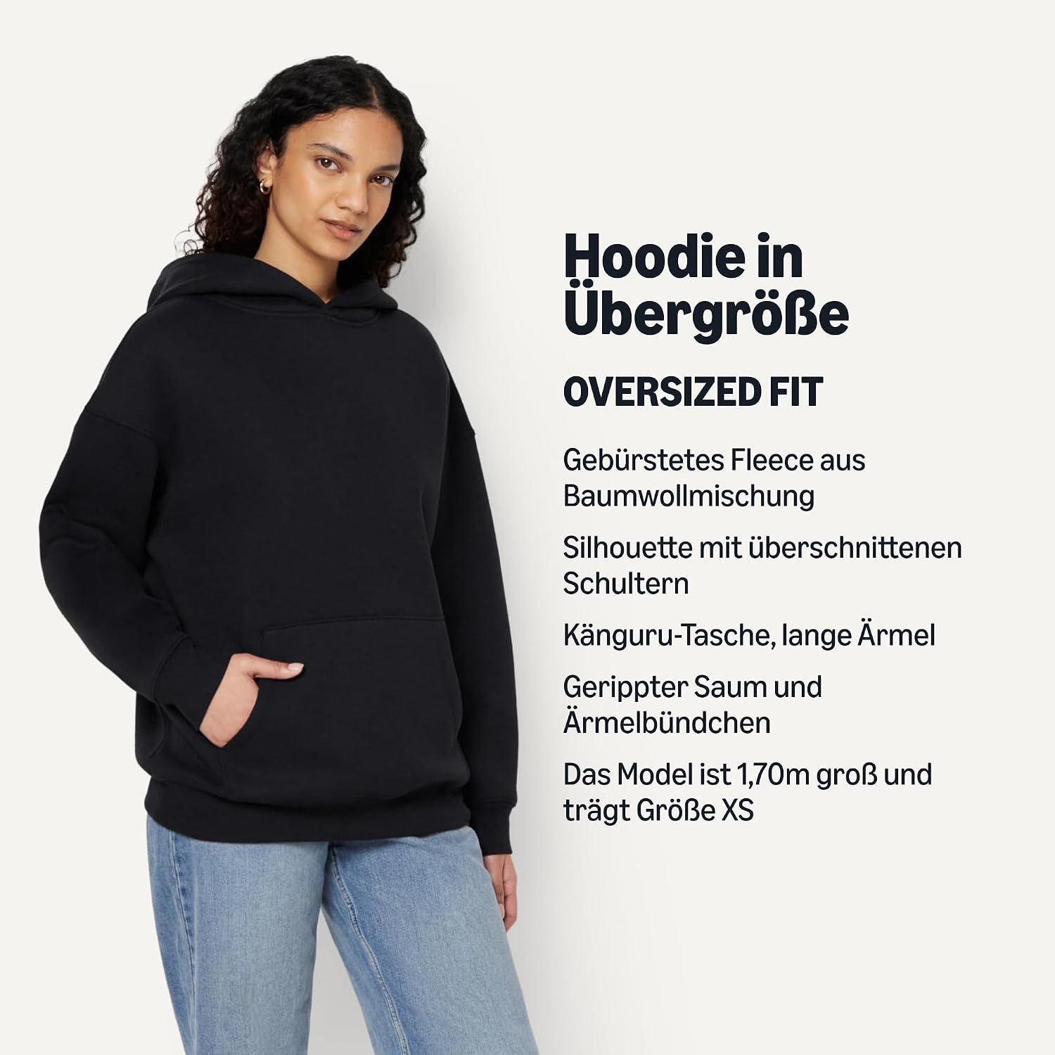Detalle de Amazon Essentials Damen Oversize Fleece-Kapuzenpullover, Hoodie – gemütlich, vielseitig und soft
