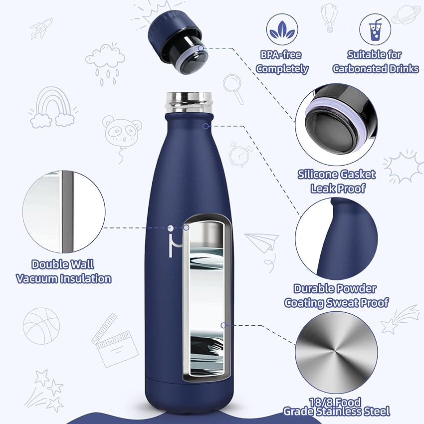 Detalle 2 de HoneyHolly Botella Térmica 500ML🥤Mantiene 12h Caliente y 24 Frío