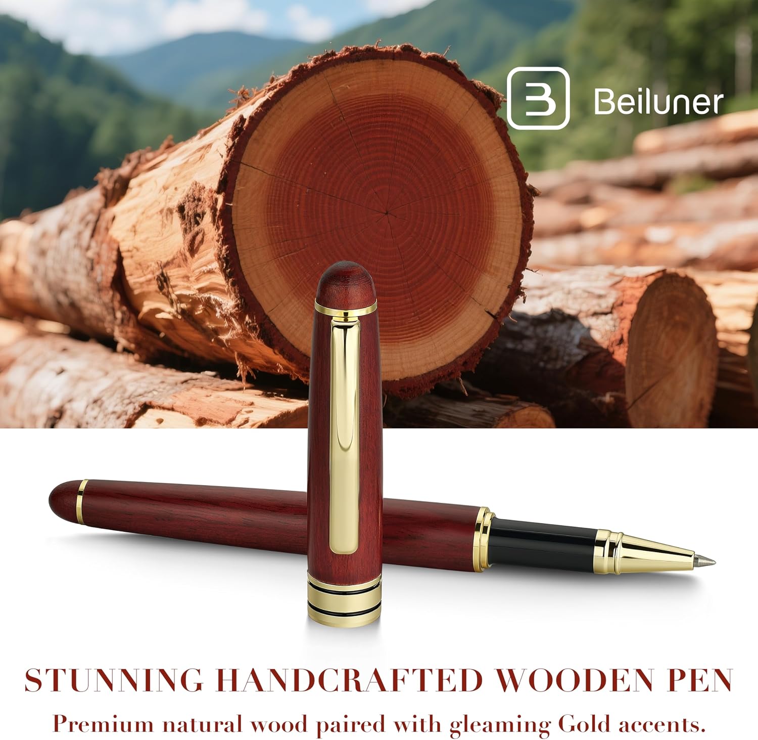Detalle 2 de BEILUNER Rollerball Pen Set, Rosewood
