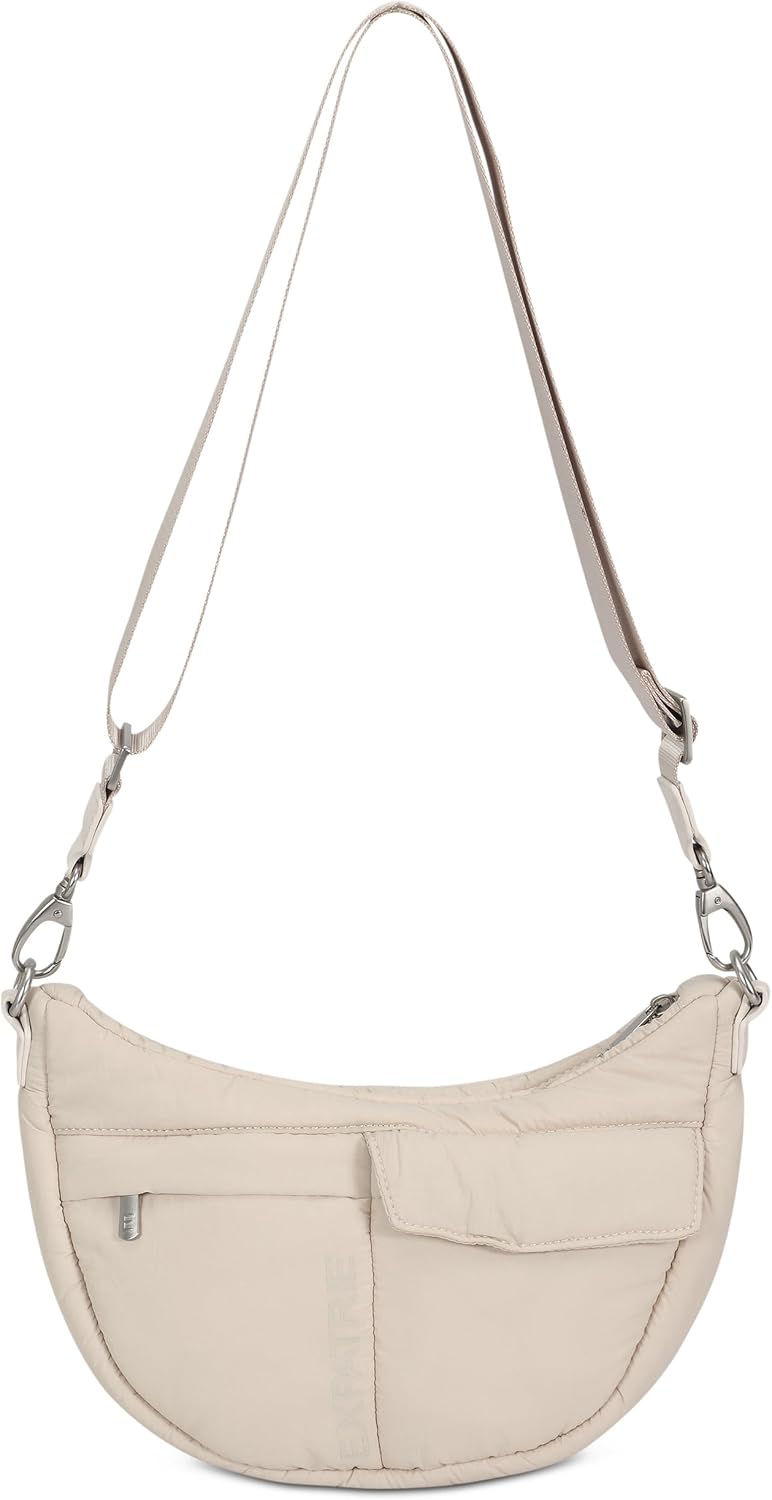 Detalle de Expatrié Vivy borsa mezzaluna a tracolla regolabile da donna (impermeabile, soft crossbody)