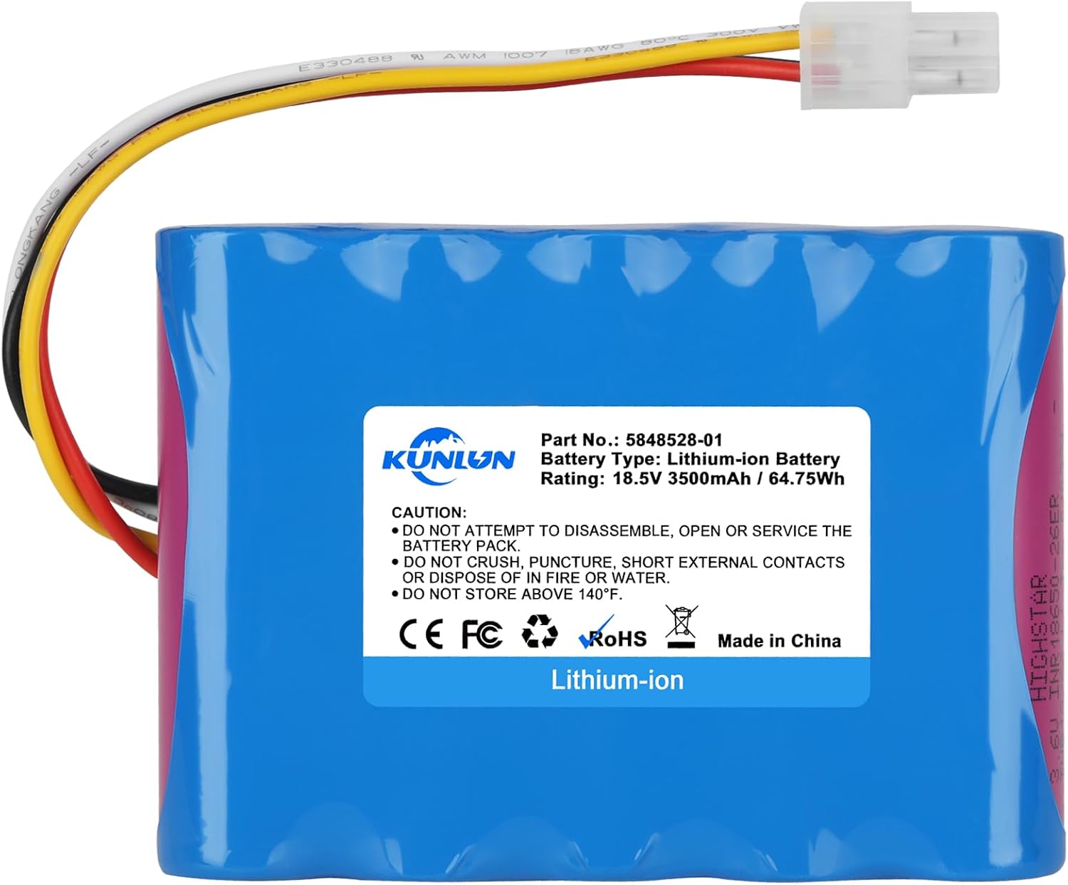 Detalle de KUNLUN 18.5V 3.500 mAh Ersatzakku für Mähroboter