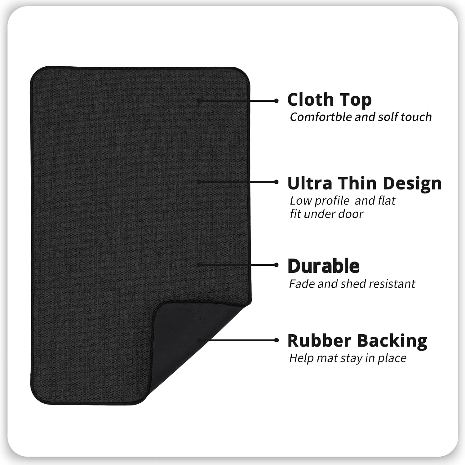 Detalle 1 de Bosap Ultra Thin Bath Mat 17 x 27 in