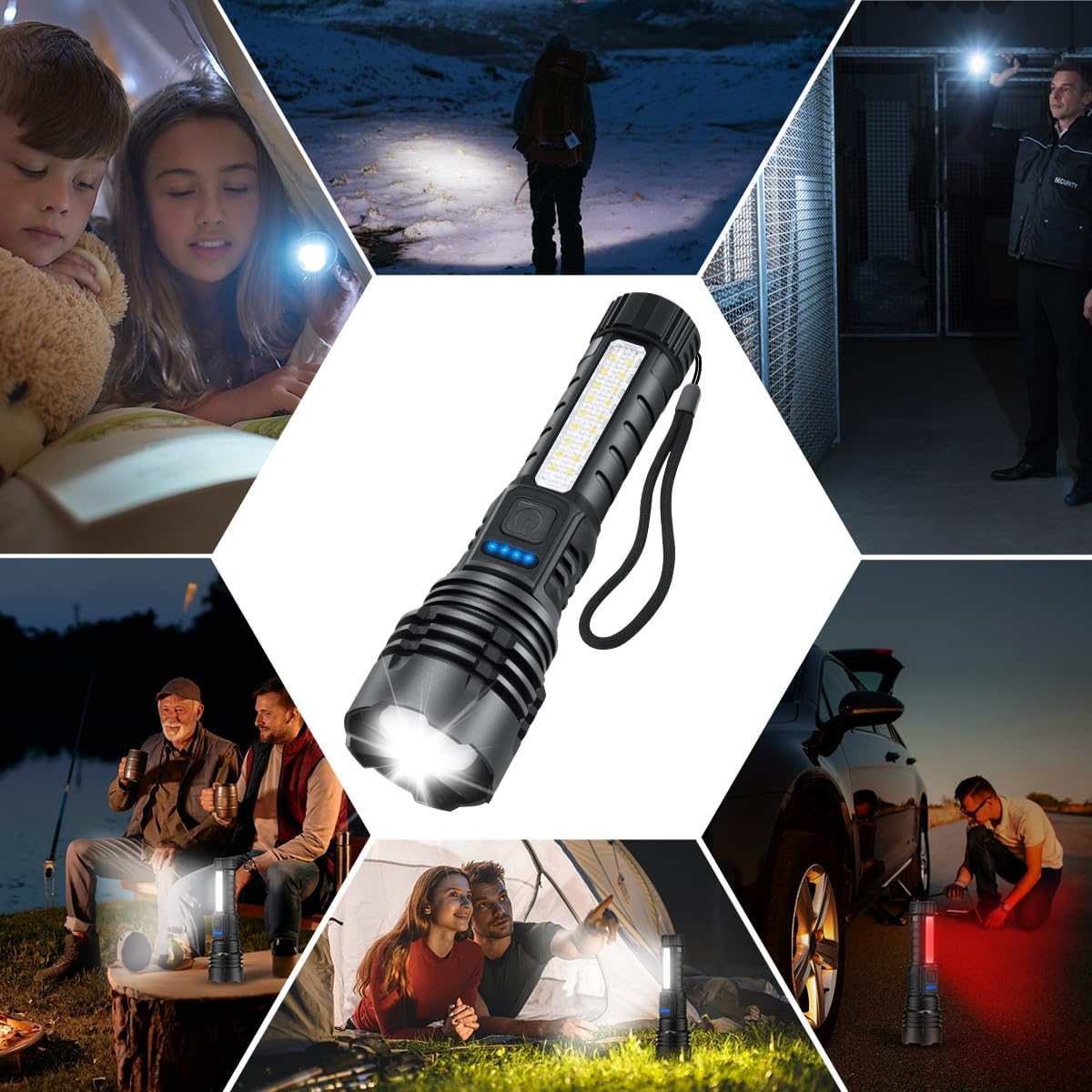 Thumbnail 6 de ZioeYiue Rechargeable Flashlights (7 Modes) High-Lumen LED Tactical Torch for Home, Emergency, Camping & Hunting
