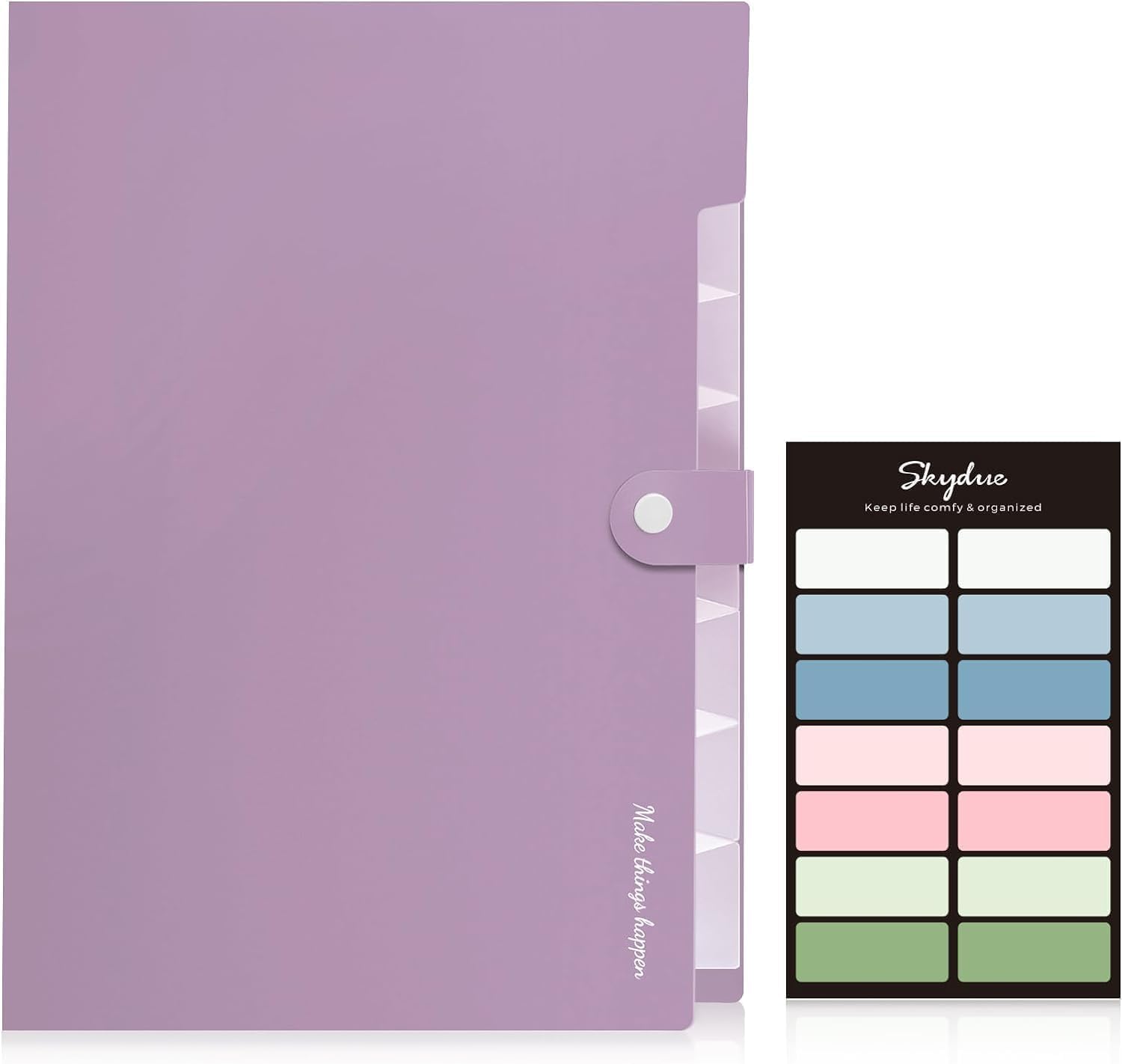 Thumbnail 1 de SKYDUE Dokumentenmappe A4 – 8 Fächer, Etiketten, Tragbar, Lila