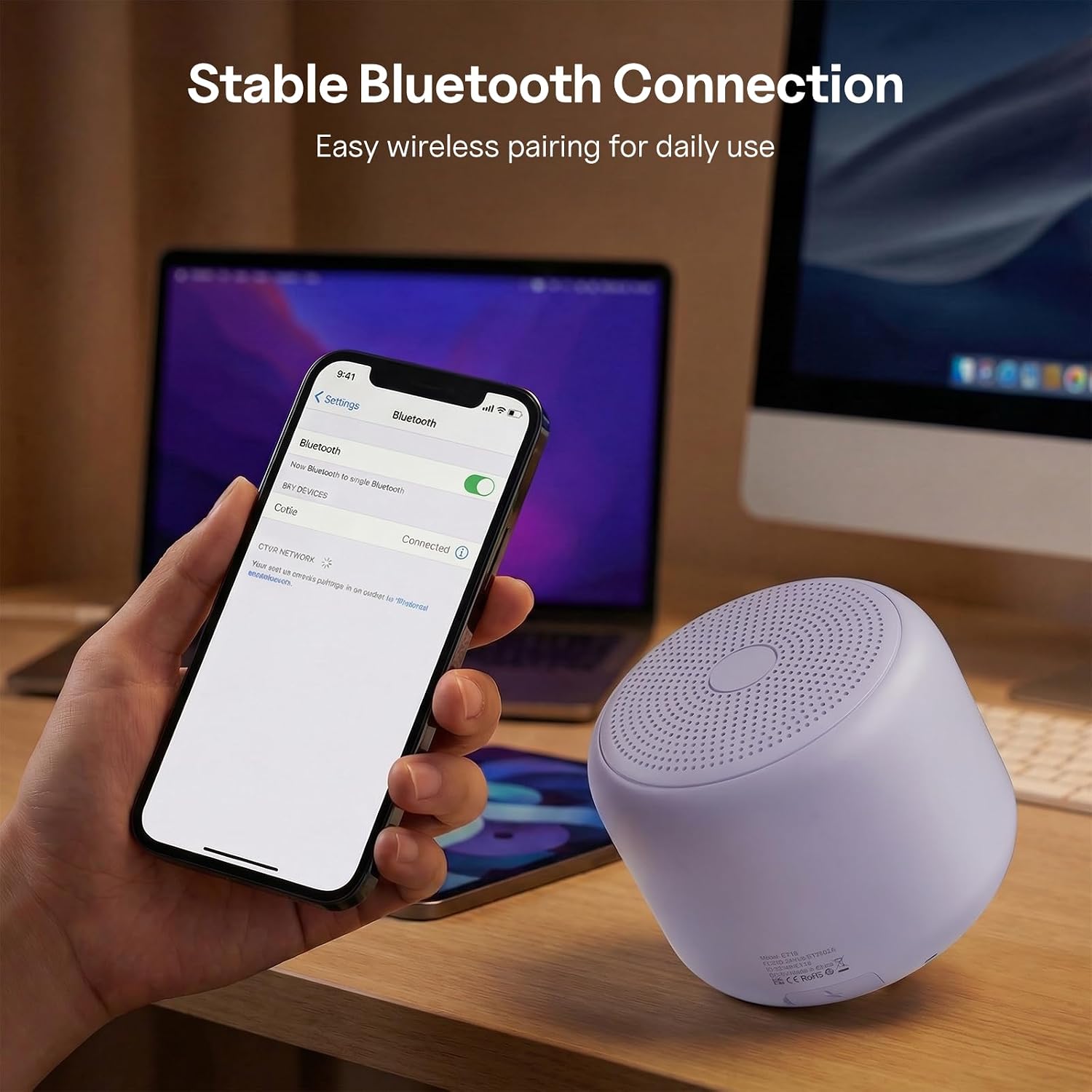 Detalle de Bobtot Bluetooth mini speaker 5W, purple