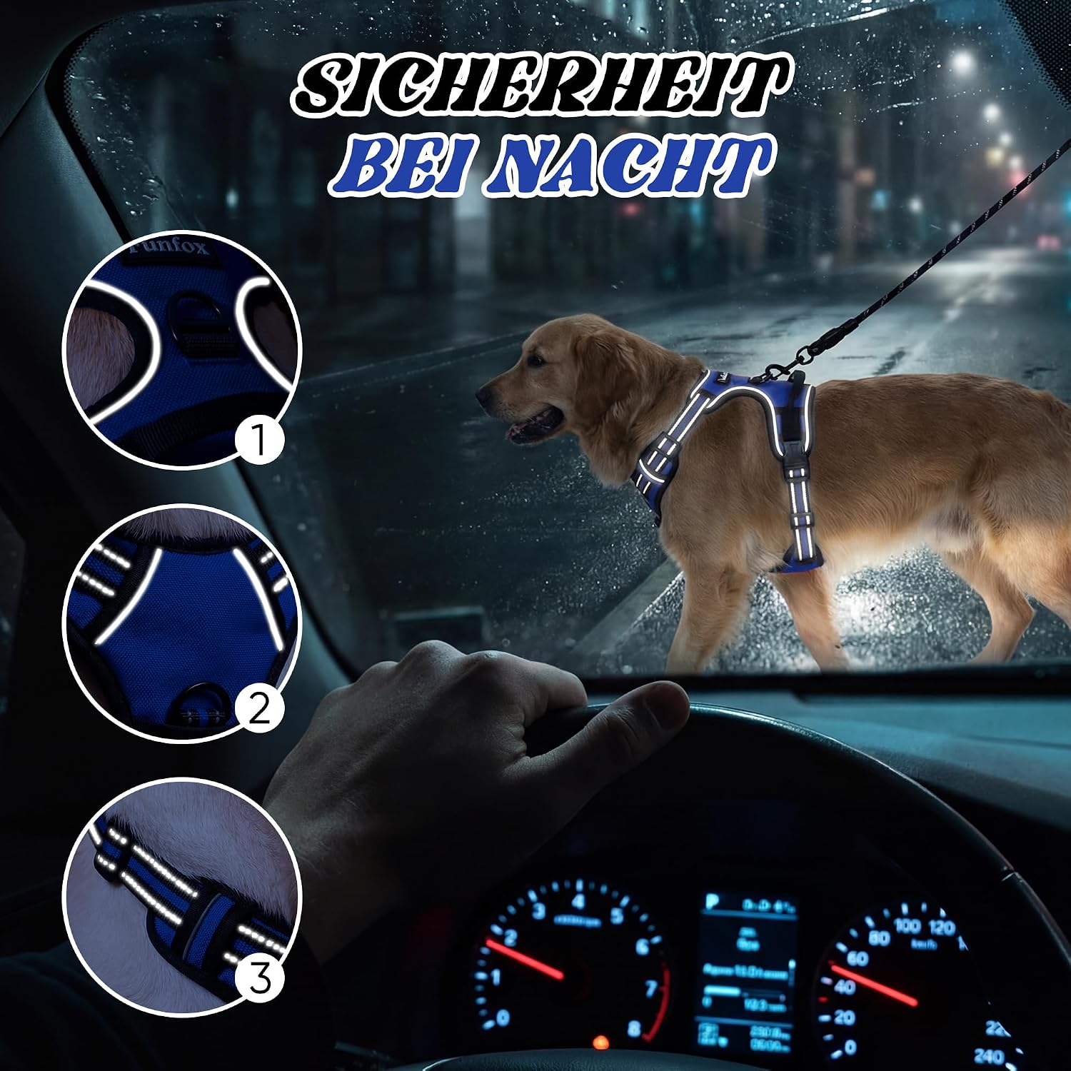 Detalle 2 de Funfox Hundegeschirr mit Griff M