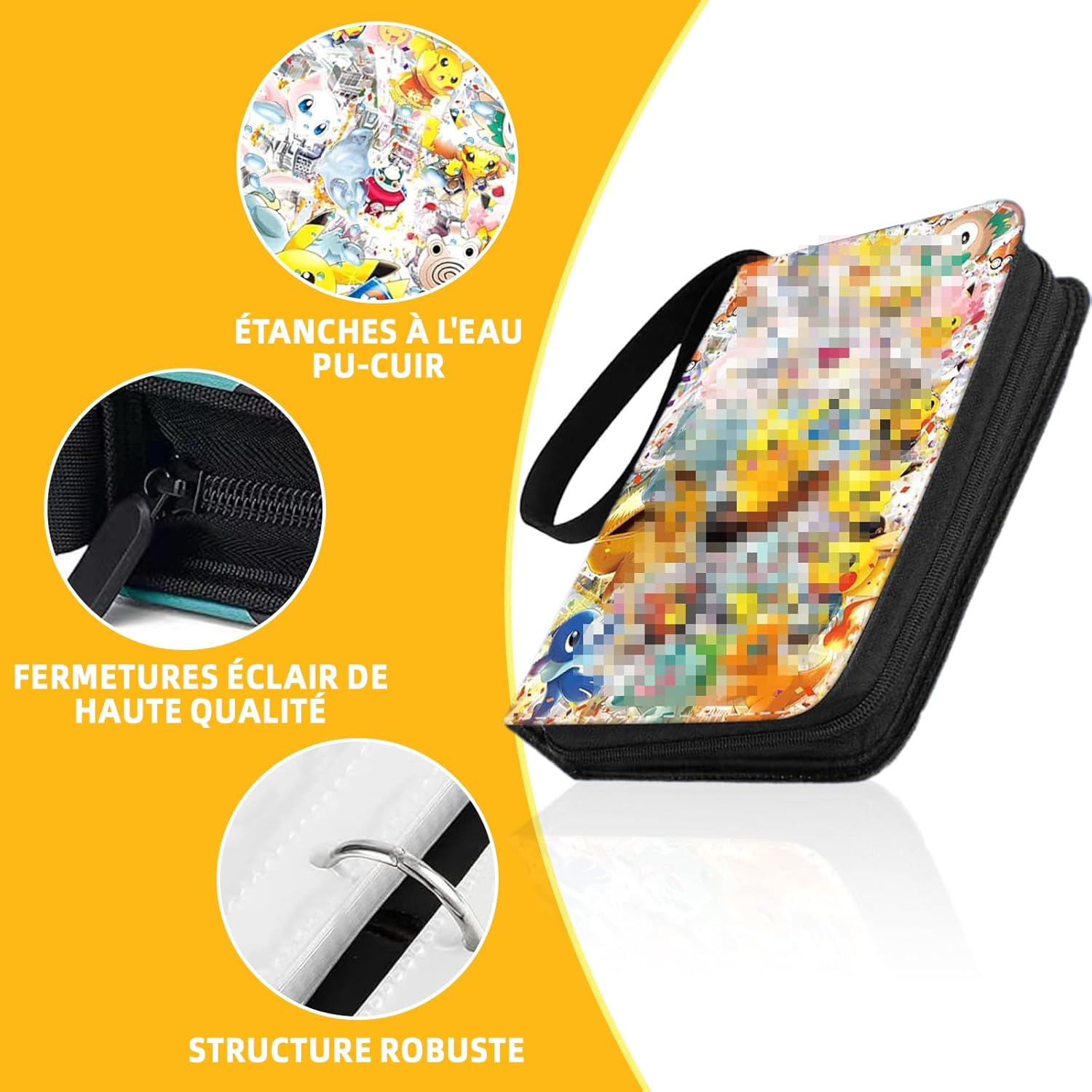 Thumbnail 2 de Classeur Carte (album porte-cartes) 400 capacités pour 50 pages avec fermeture éclair