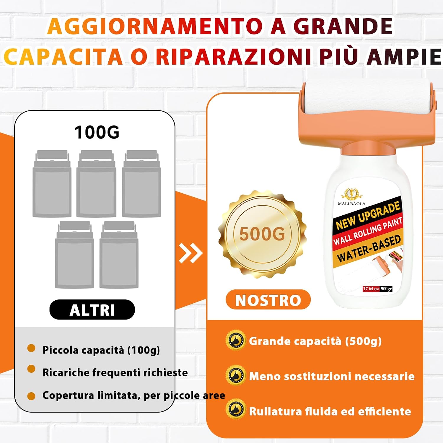 Thumbnail 6 de Vernice Bianca Muro Interno 500g con Kit di Riparazione Portatile e Integrato