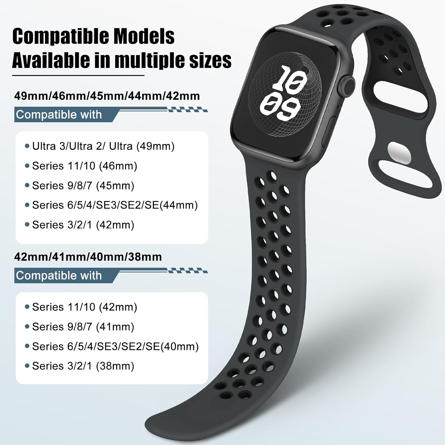 Thumbnail 2 de Yoohoo Breathable Silicone Sport Strap 38–49mm