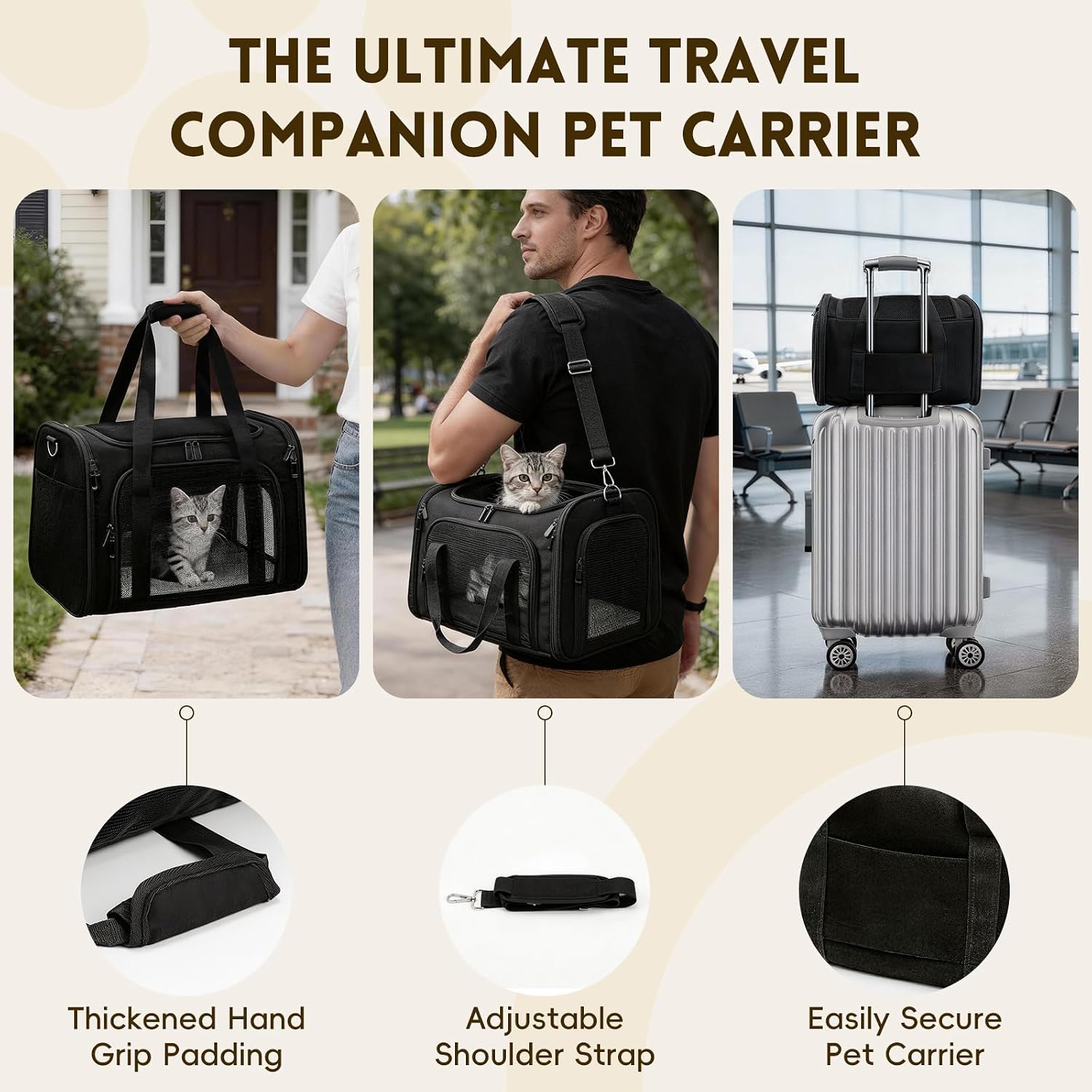 Thumbnail 6 de Zedkeys Soft Pet Carrier 16 lb