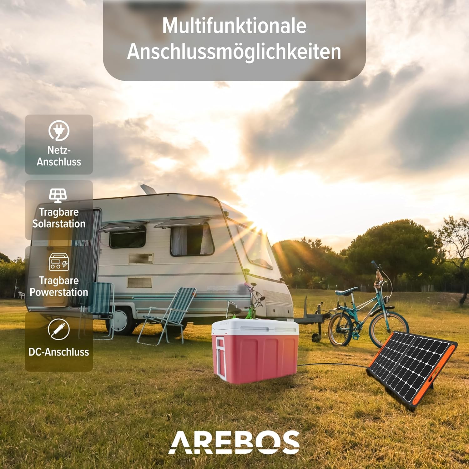 Detalle de Arebos 40 Liter Kühlbox: mobiler Kühlschrank für Auto & Steckdose