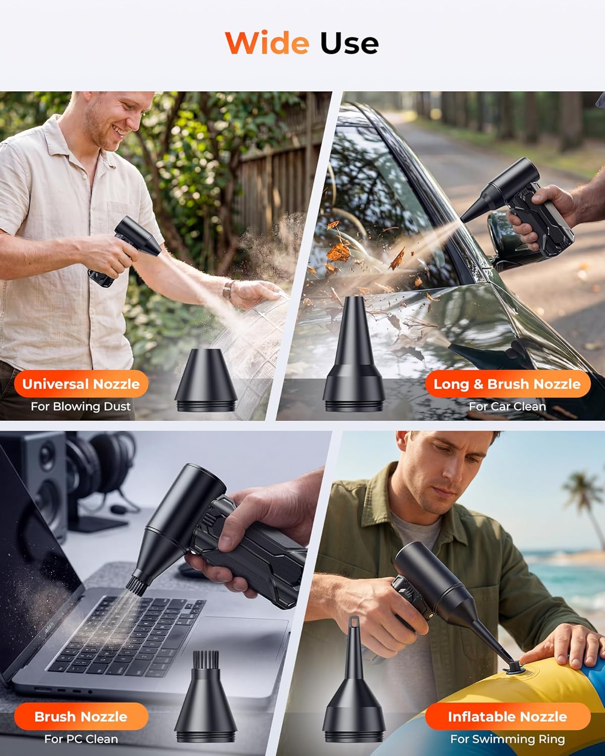 Thumbnail 6 de Compressed Air Duster TF02 (Black) — 110,000 RPM Brushless Cordless Electric Air Blower with 3 Speeds