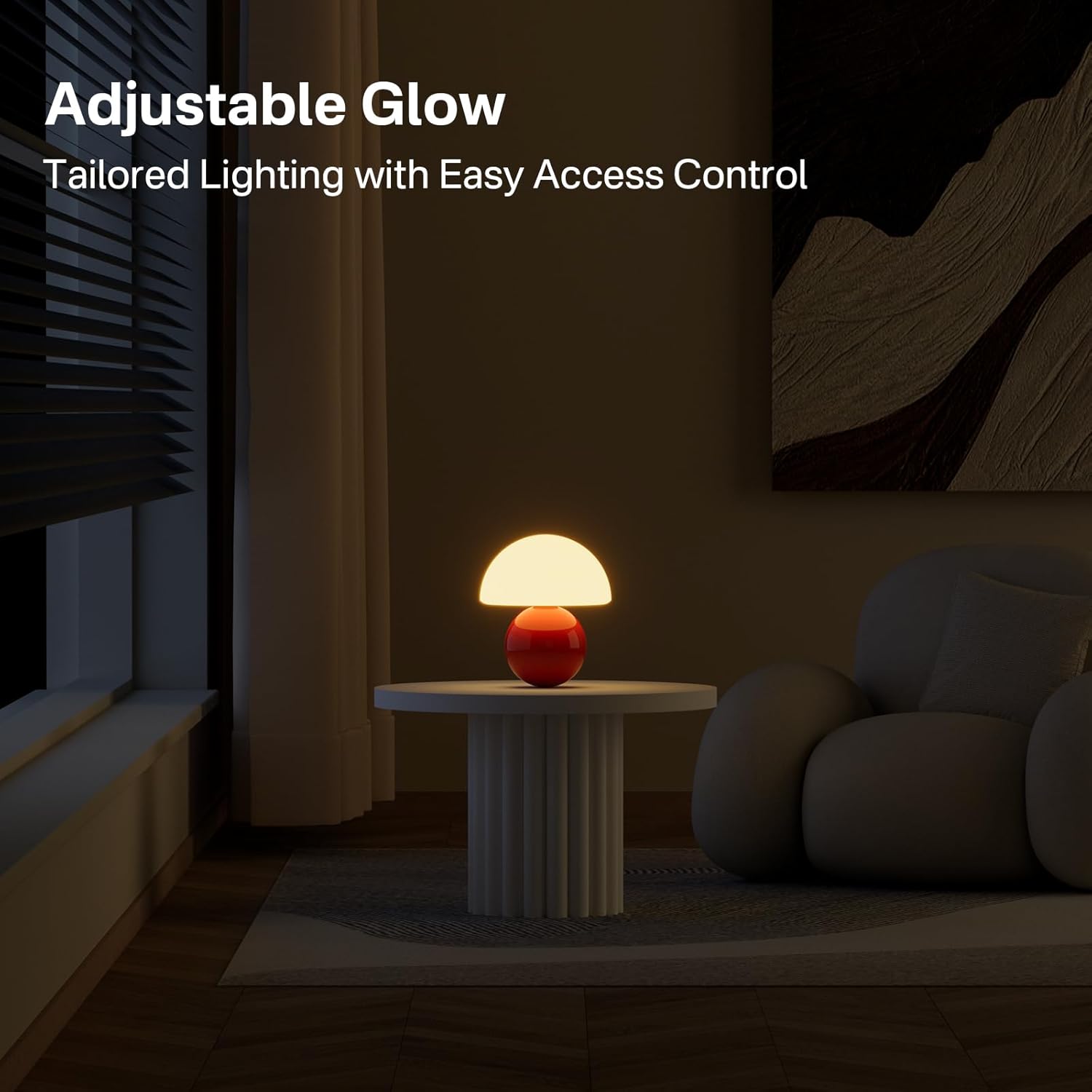 Thumbnail 4 de Dawnwake Mushroom Lamp table lamp in Orange – dimmable mini bedside light