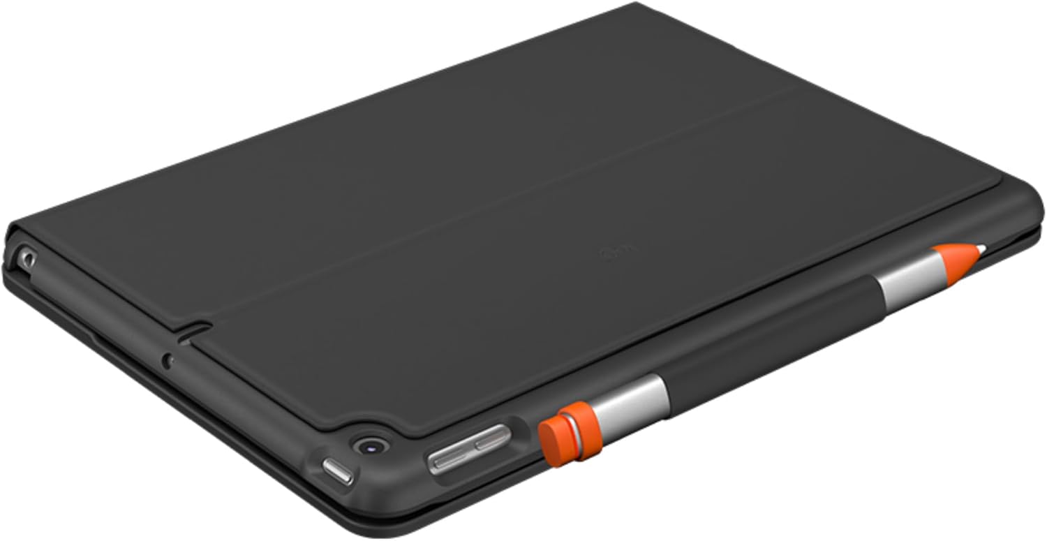 Detalle de Logitech Slim Folio für iPad (7., 8. und 9. Generation) – Grafit, skandinavisches QWERTY-Layout