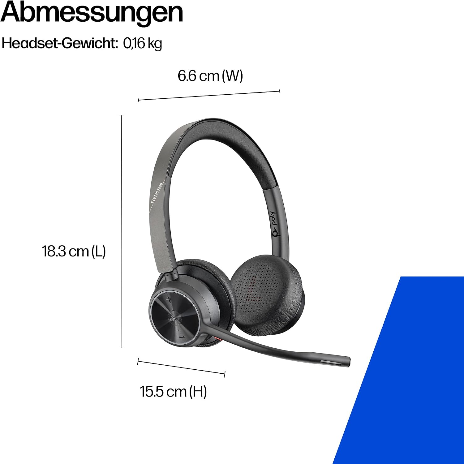 Thumbnail 5 de Poly Voyager 4320 UC – kabelloses Headset mit Noise Cancelling Mikrofonarm