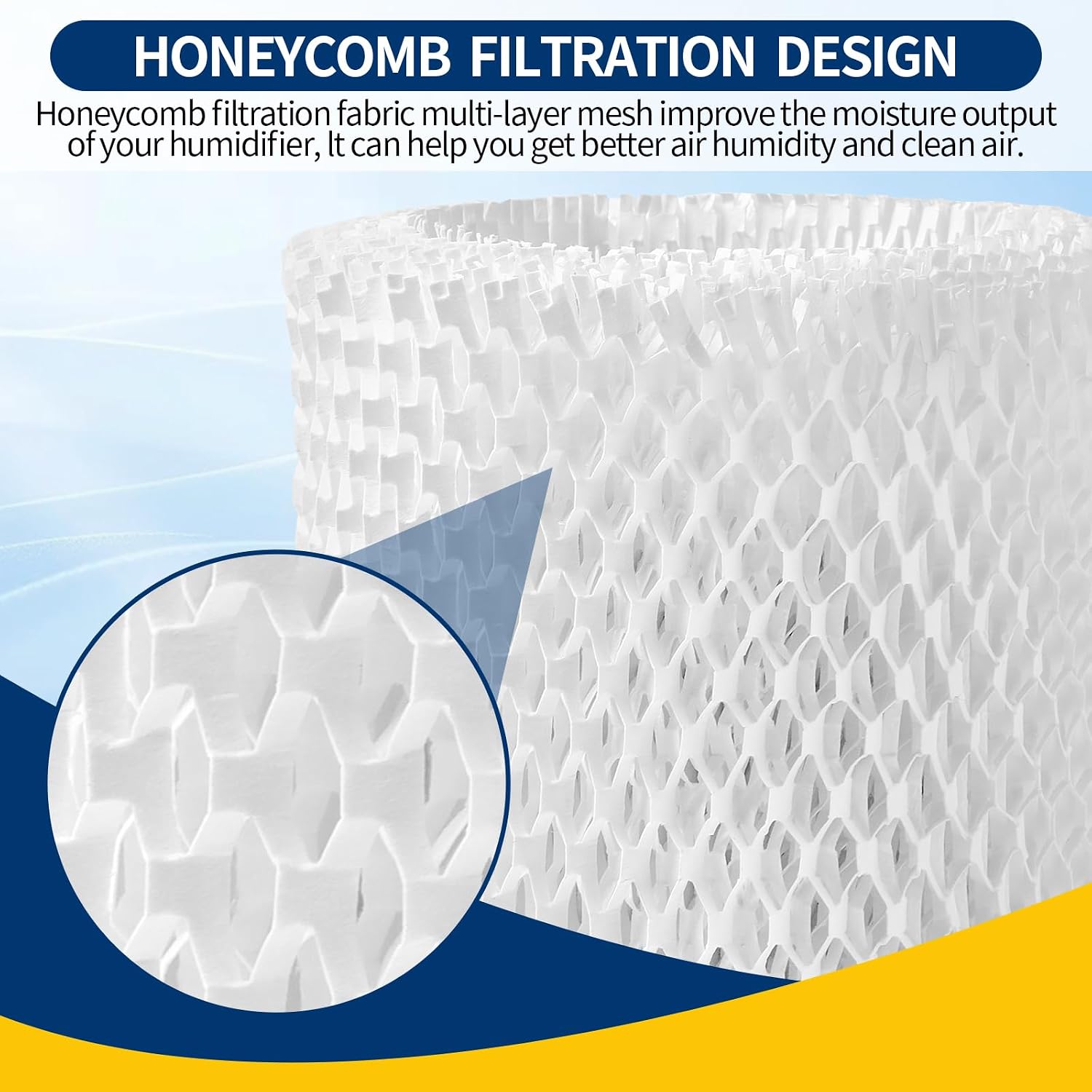 Thumbnail 2 de Gazeer B-6 Humidifier Replacement Filters, Wood Pulp, Honeycomb Design, 6-Pack