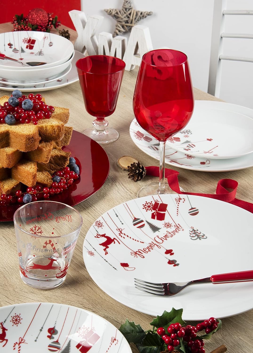 Thumbnail 3 de Excelsa Navidad – Servicio de Mesa en China 18 Piezas 🎄