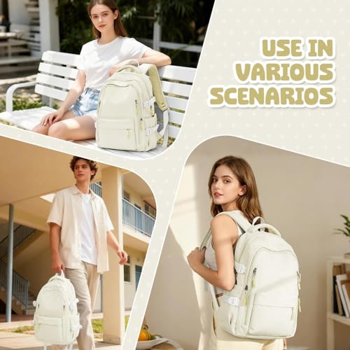 Thumbnail 5 de HYC00 School Bag for Teenagers – 20L, 14-Inch Laptop, Water-Resistant Beige Rucksack