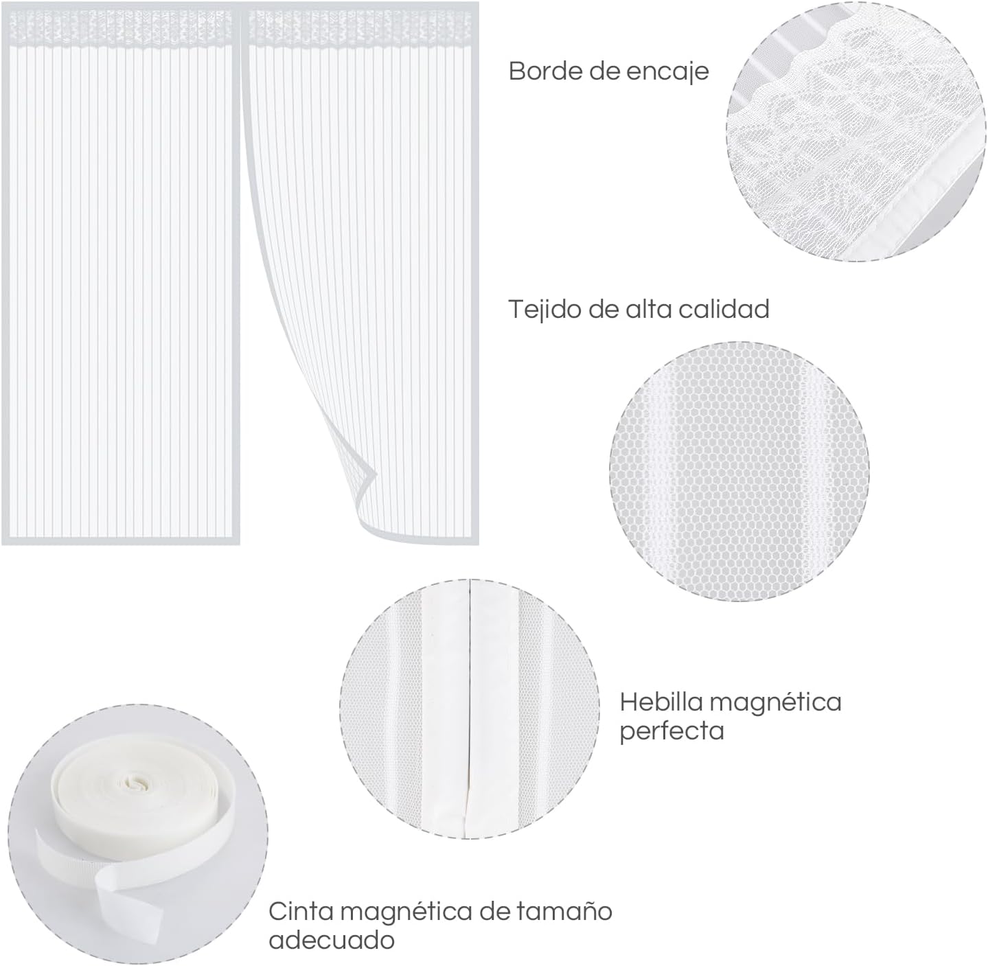 Detalle 2 de Anpro Zanzariera Magnetica per Finestre 130 x 150 cm con Calamita