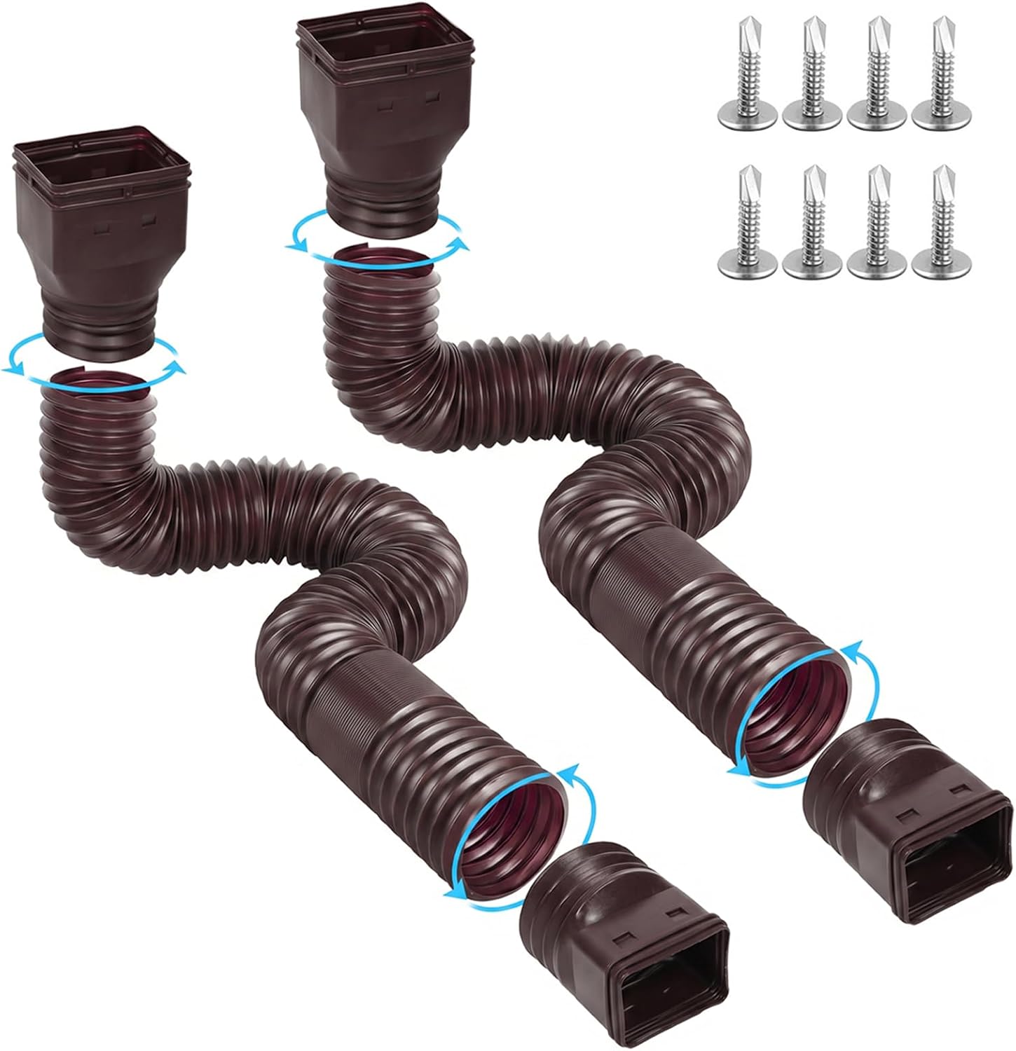 Detalle de Ogutter Rain Gutter Downspout Extensions, Adjustable 21–66 Inches, 2-Pack