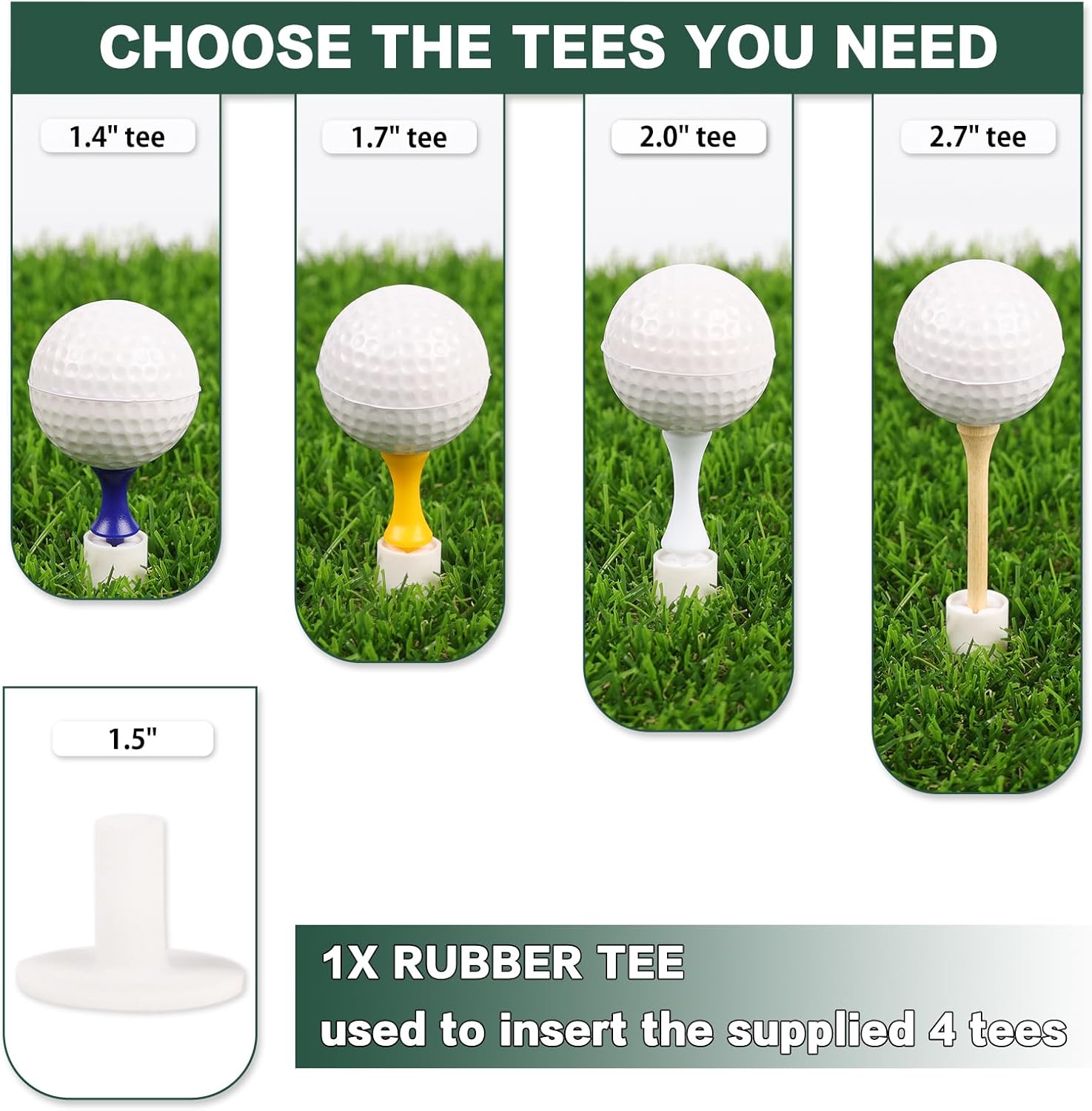 Thumbnail 6 de LIBERRWAY Golf Mat: Foldable, Replaceable Hitting Mat with Fairway & Rough Turf (Includes 5 Tees)