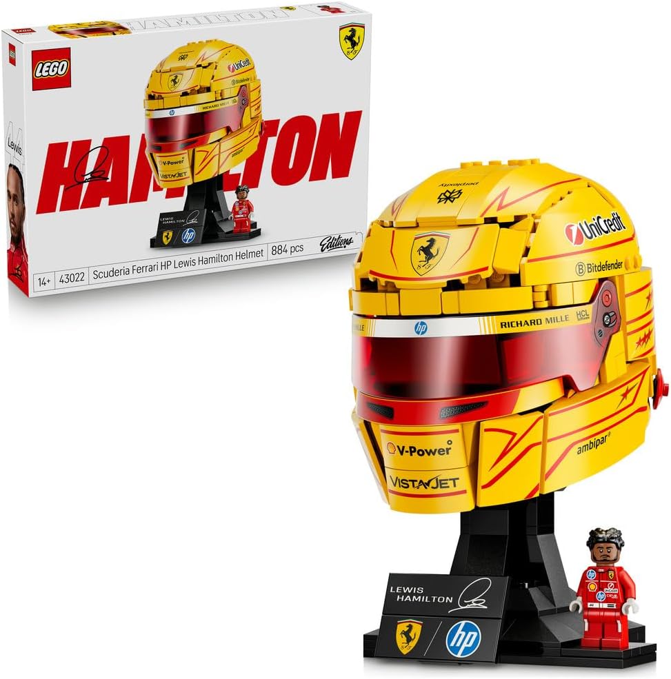 Detalle de レゴ エディション Scuderia Ferrari HP ルイス・ハミルトンのヘルメット 43022|884ピースのディスプレイモデル