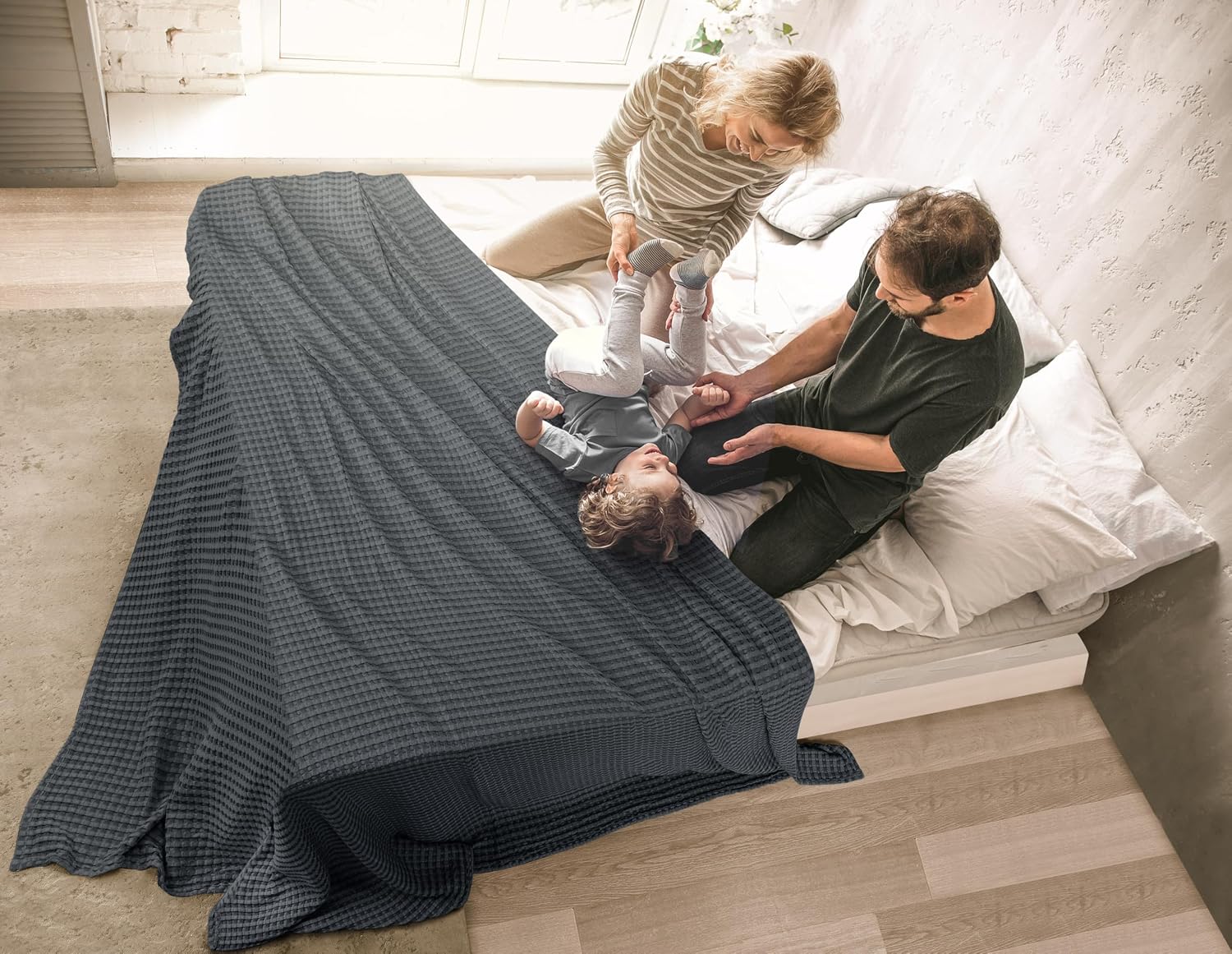 Thumbnail 6 de Utopia Bedding Waffeldecke 300 GSM, 228 x 182 cm