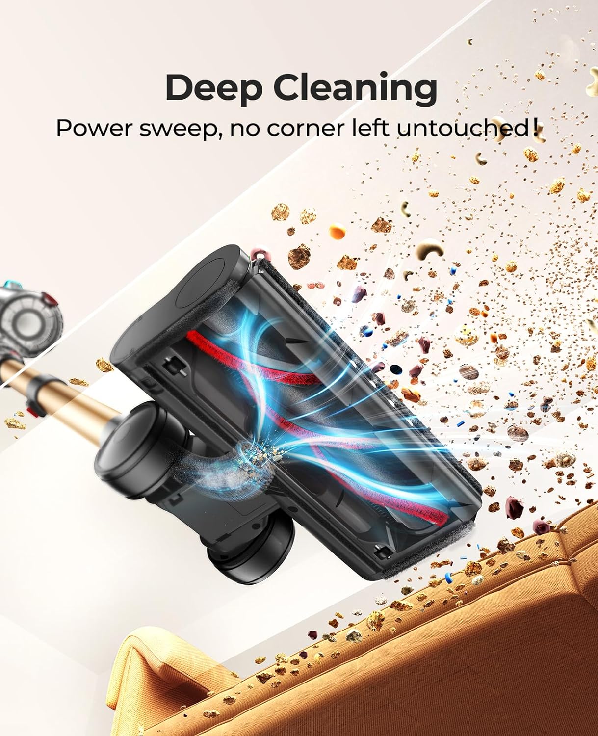 Thumbnail 4 de Fieety Cordless Vacuum Cleaner (V7 Pro) – Stick Vacuum with 65 mins runtime, 50KPa suction and anti-hair wrap