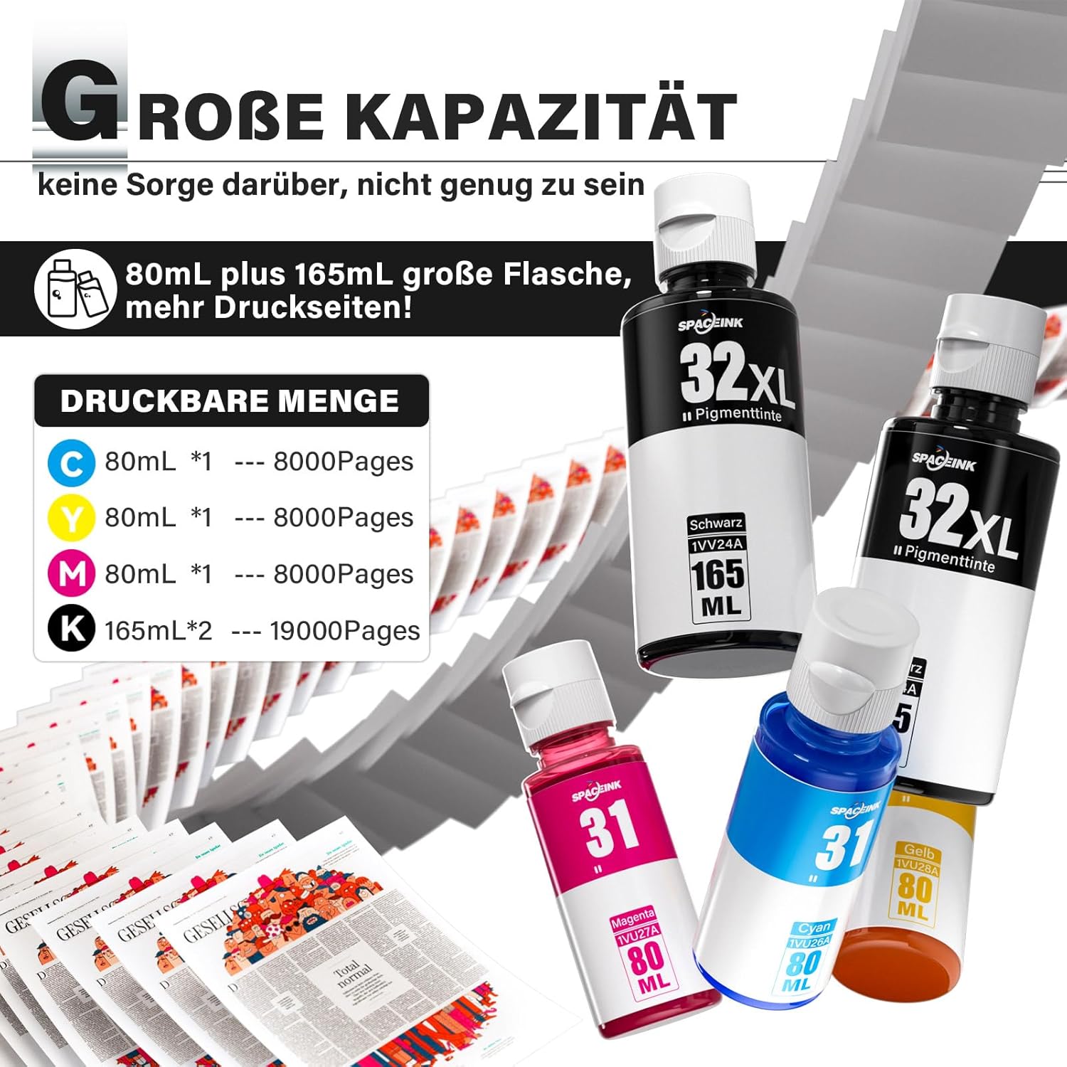 Thumbnail 2 de Druckertinte 31/32XL 165 ml Flaschen 🖨️