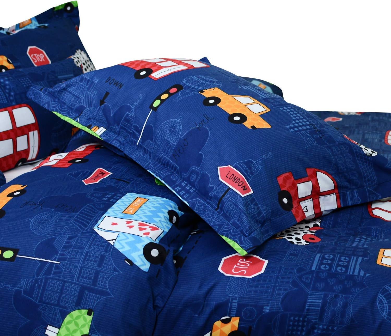 Thumbnail 4 de AShanlan Kinder-Bettwäsche 135x200 Jungen – Cars Auto-Design, 2-teiliges Mikrofaser-Set mit Kopfkissenbezug 80x80