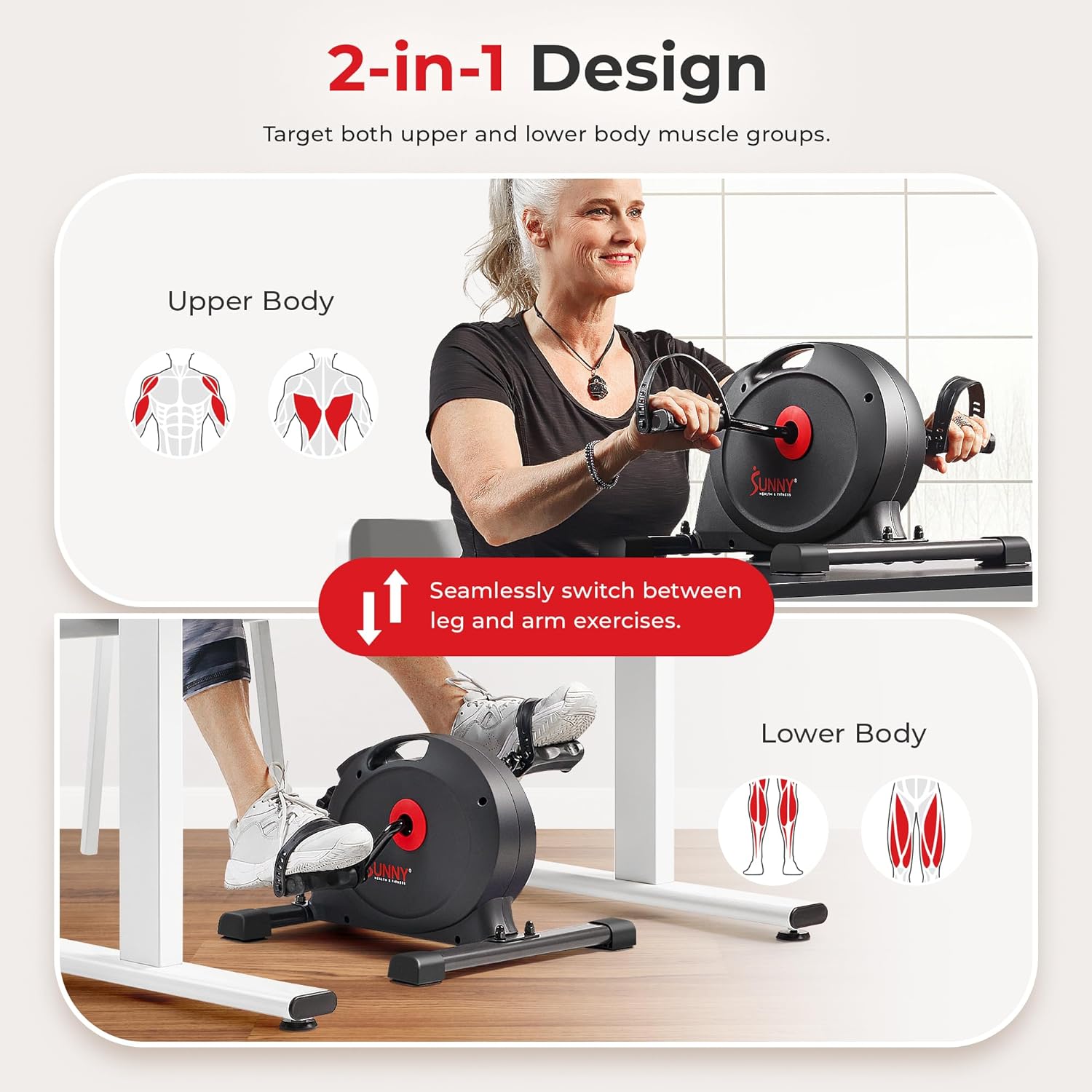 Thumbnail 1 de Sunny Health & Fitness Smart Under-Desk Bike ⚙
