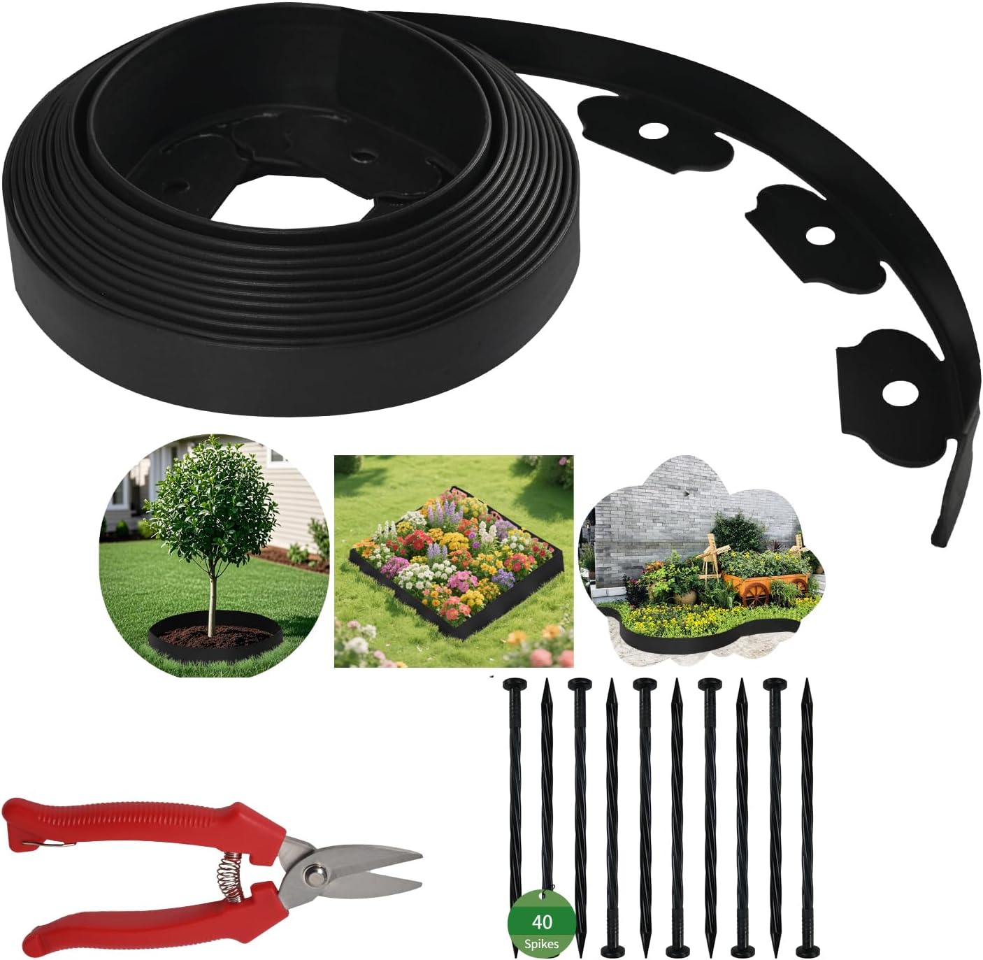Detalle de KBJALQ Landscape Edging Border, 2-Inch Plastic Garden Edging, 40 ft