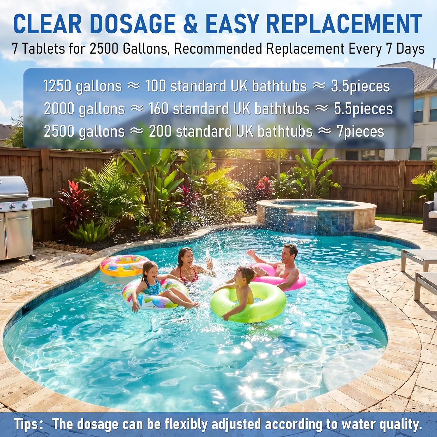 Thumbnail 4 de SINPY 100g Chlorine Tablets for Pools & Hot Tubs with Floating Dispenser