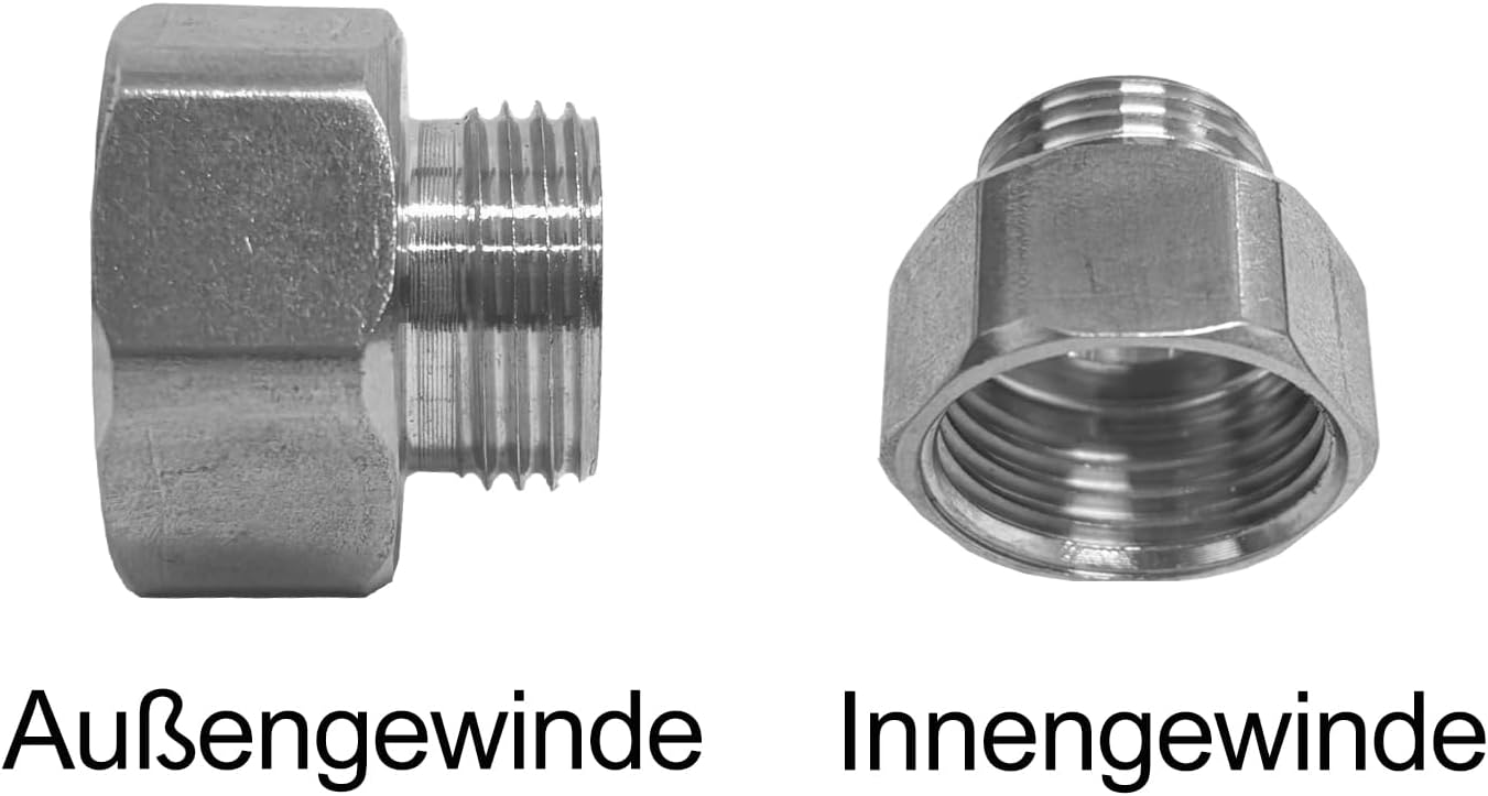 Thumbnail 3 de BELZ 2-teiliges Set Reduzieradapter 3/8 Außen auf 1/2 Innen aus 304 Edelstahl (mit doppelten Dichtringen)