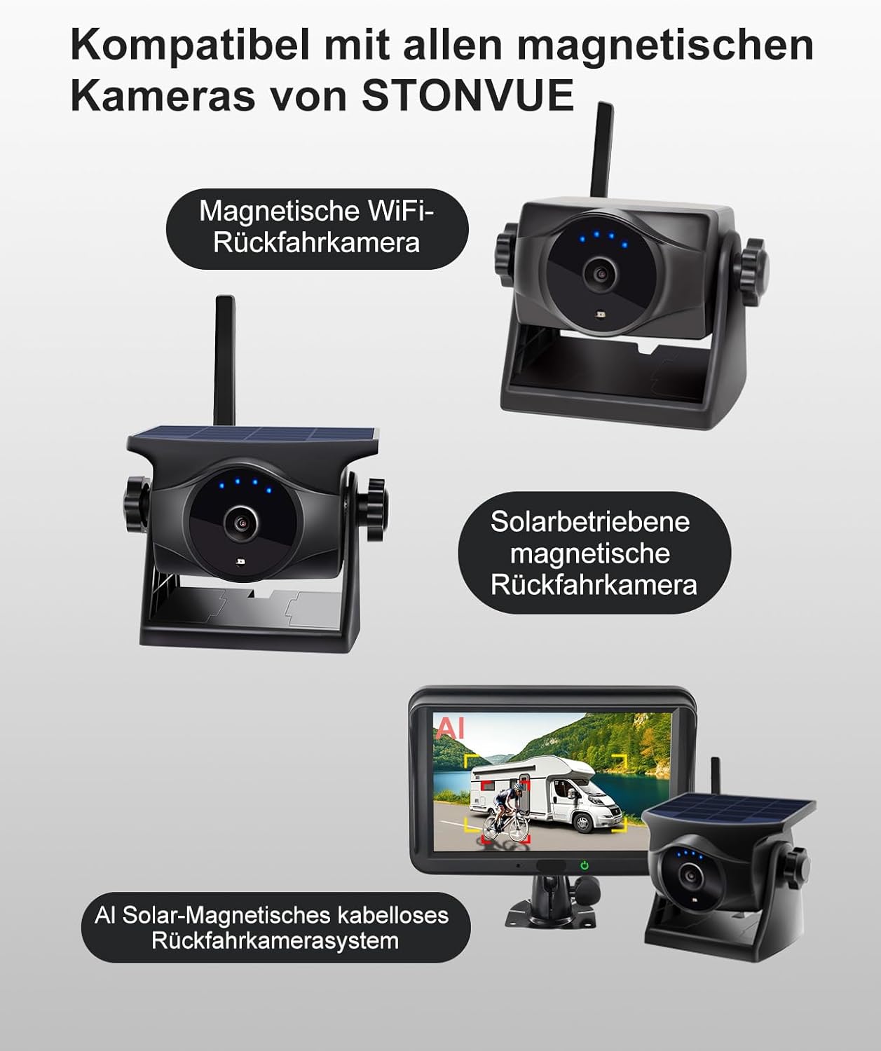 Detalle de Metallplatte für Magnetische Rückfahrkamera (11,6 × 8 cm) – robustes Montagebase für Wohnmobile, Anhänger und LKWs