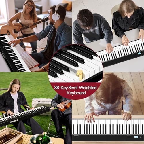 Thumbnail 8 de TERENCE 88 Tasten-Halbgewichtet Keyboard Piano mit faltbarem Design und 10W Lautsprechern