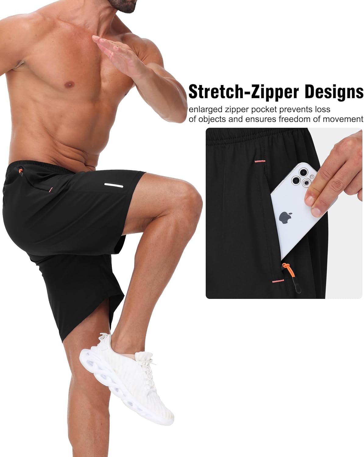 Thumbnail 2 de Zoofly 3er Pack Sportshorts Herren – Kurze Sommer-Shorts mit Reißverschlusstaschen