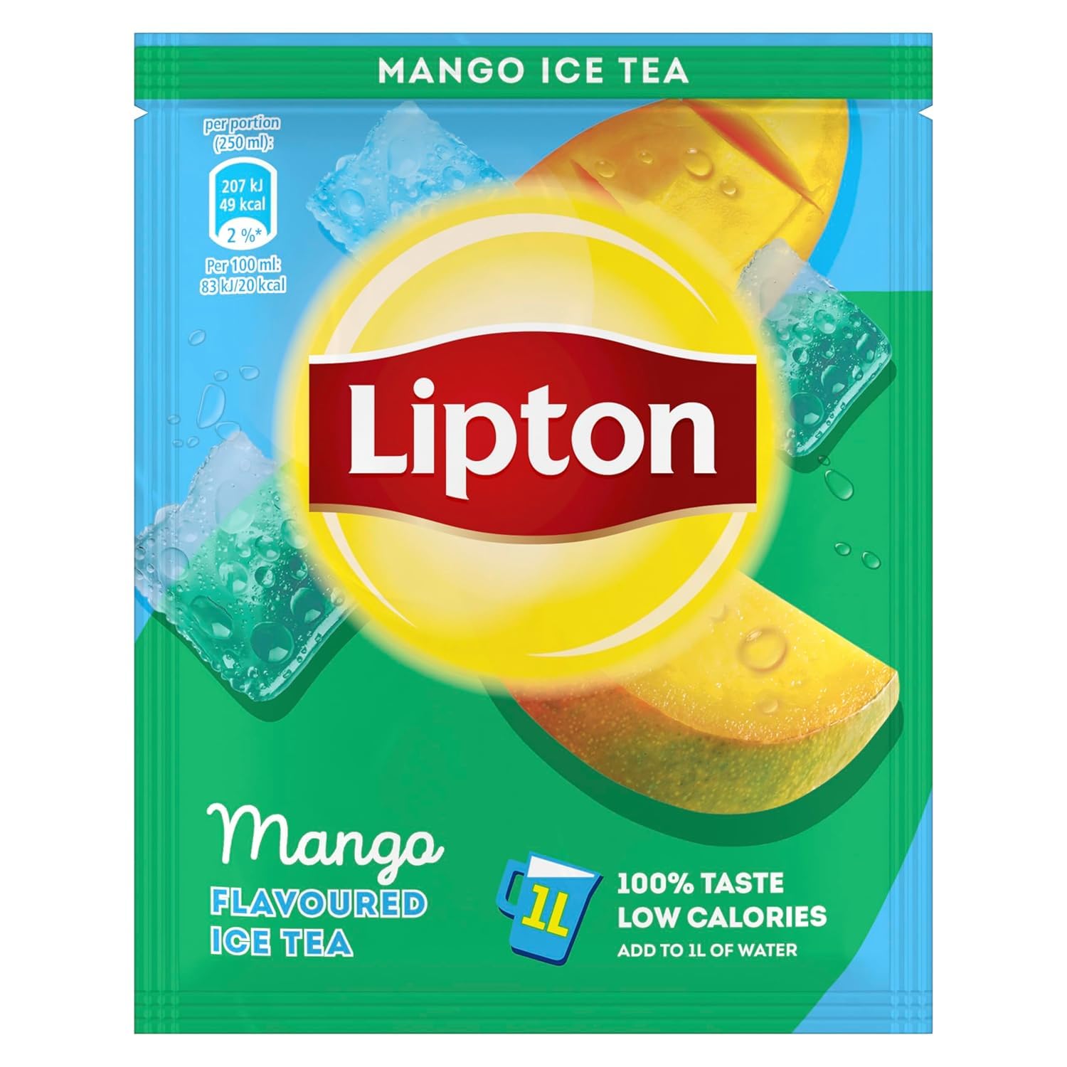 Detalle de Lipton Eistee Pulver Set Mango – Selbst zubereitbar für 18 L Eis-Tee